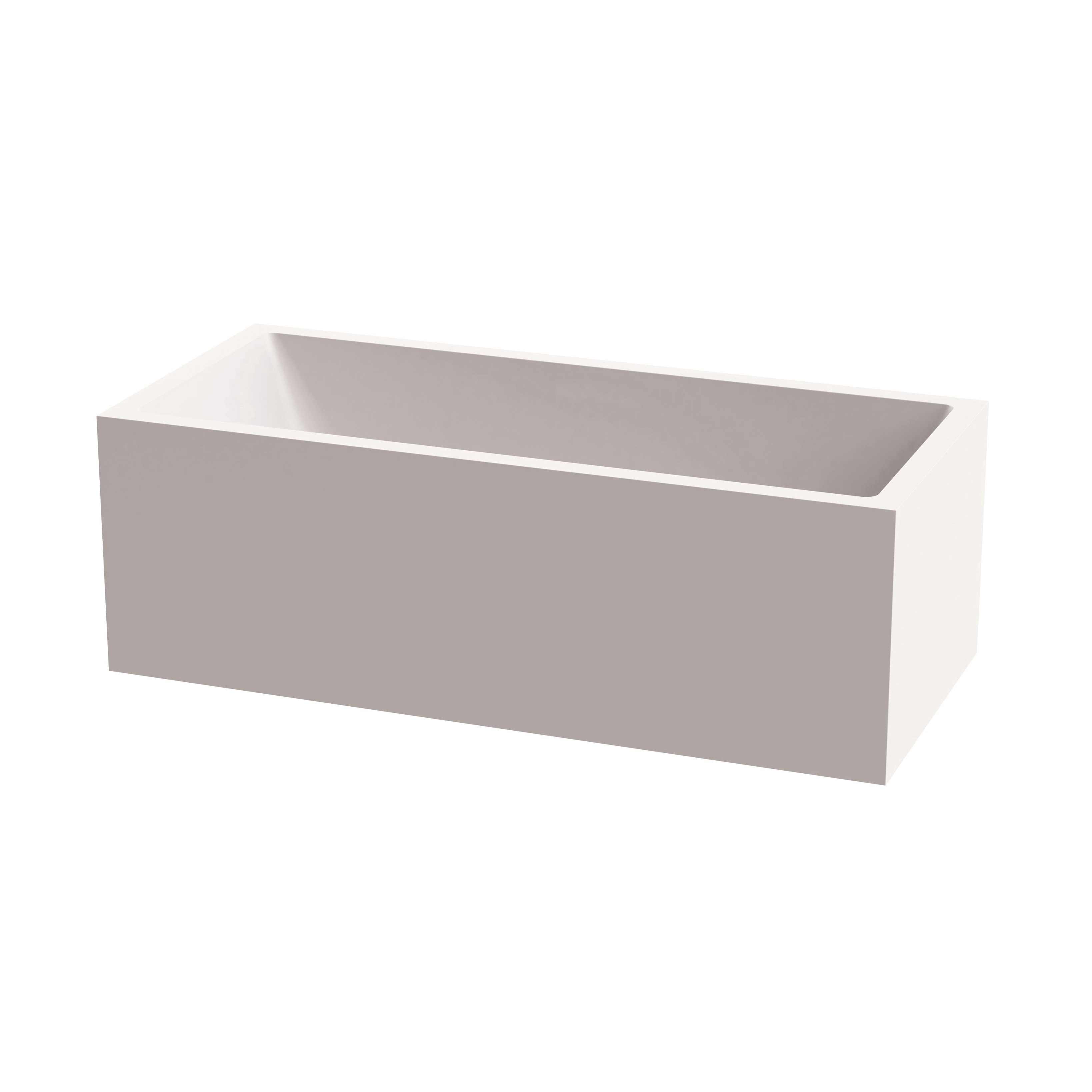 Display product Back-to-wall bath solid surface white 3-sided matt white from manufacturer Vigour