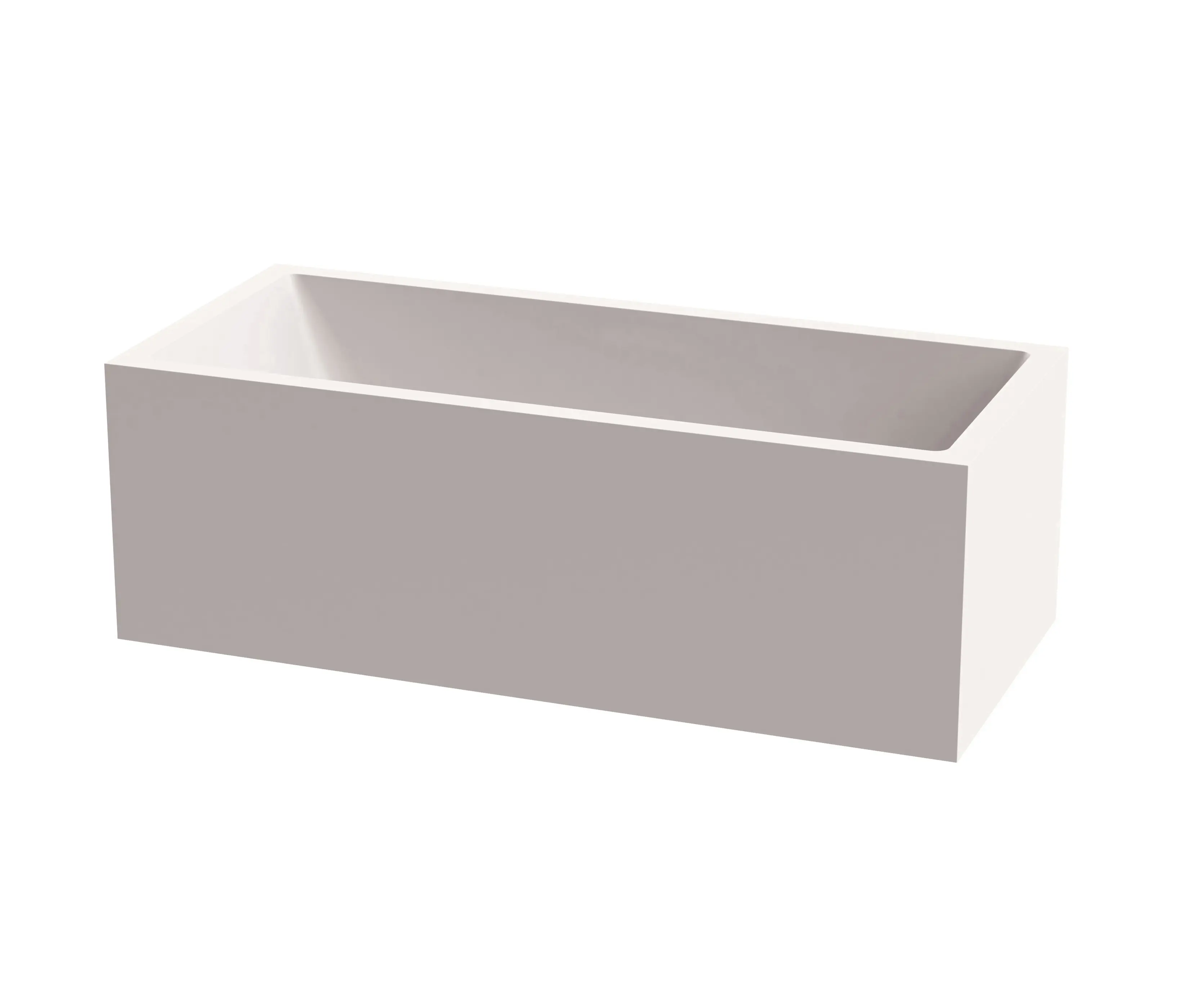 Vigour - Back-to-wall bath solid surface white 3-sided matt white