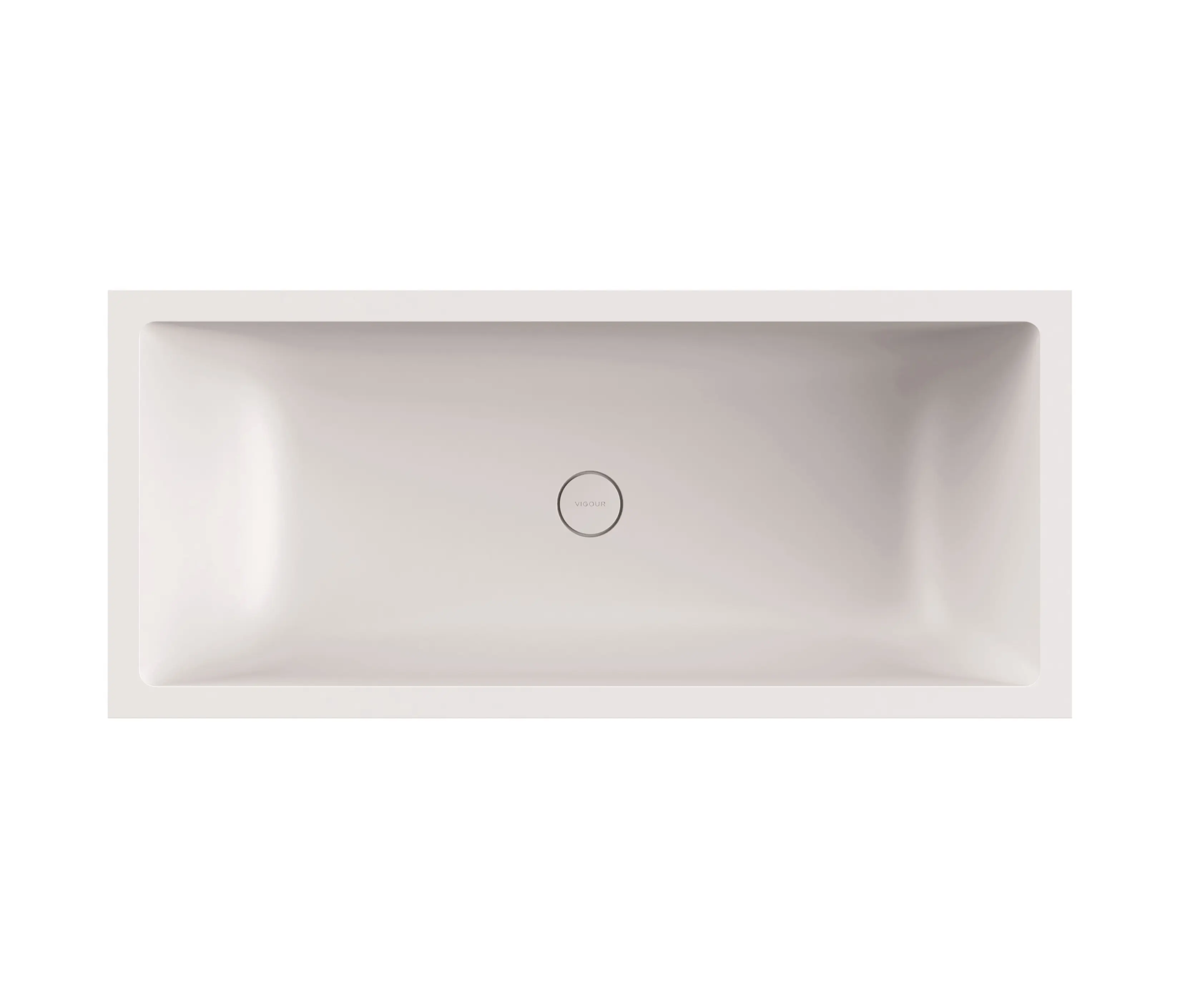 Vigour - Back-to-wall bath solid surface white 3-sided matt white