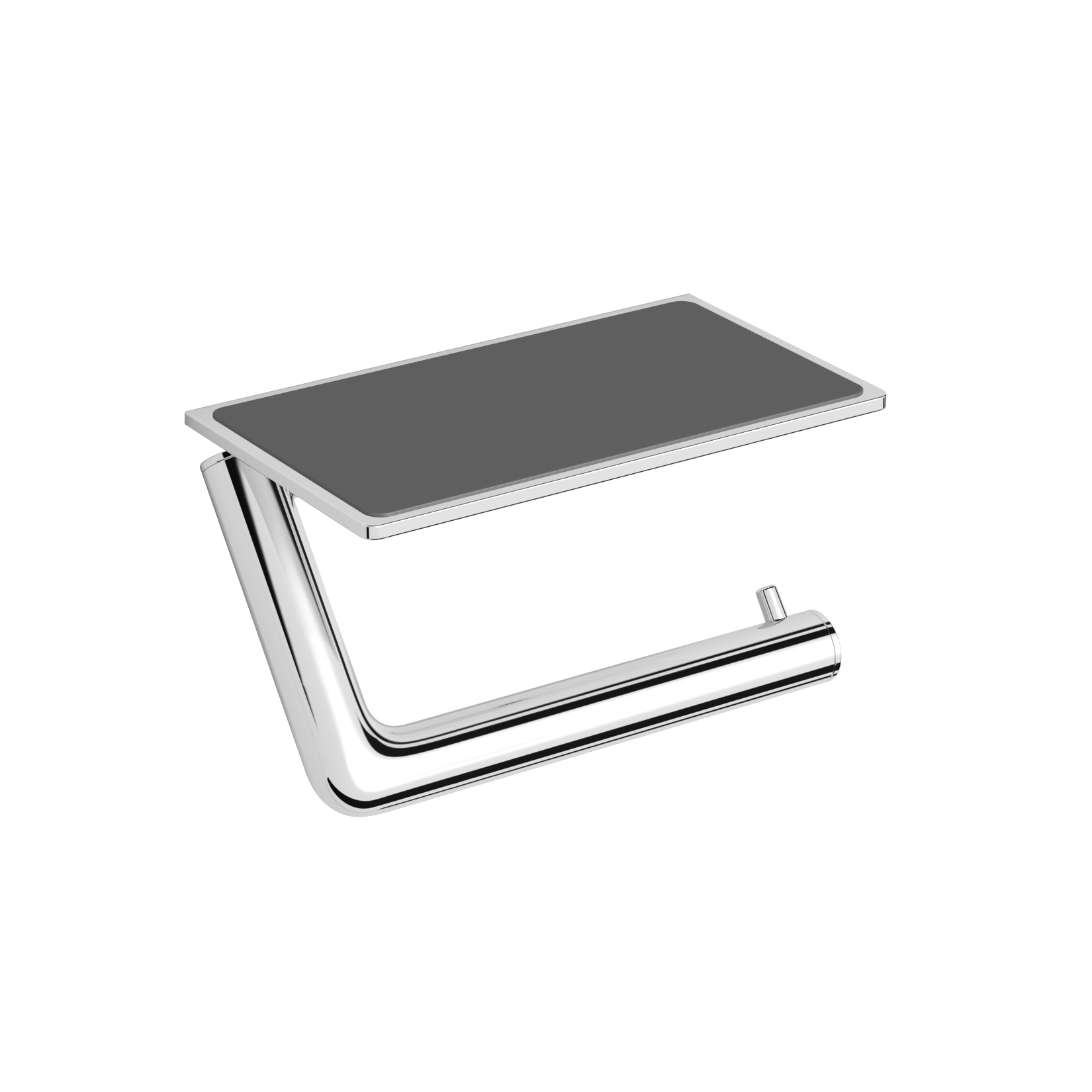 Display product Toilet roll holder white with shelf chrome-plated from manufacturer Vigour