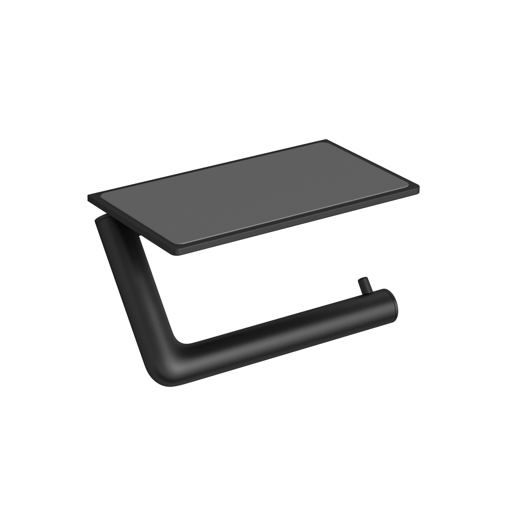Toilet roll holder white with shelf black