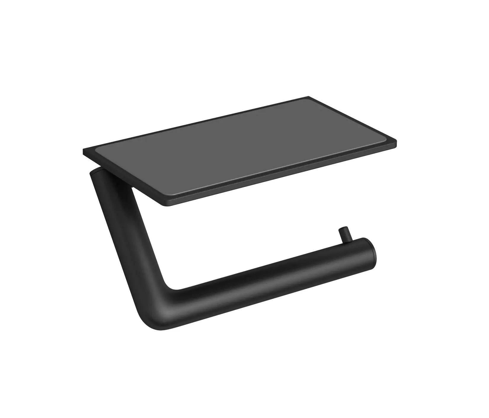 Vigour - Toilet roll holder white with shelf black