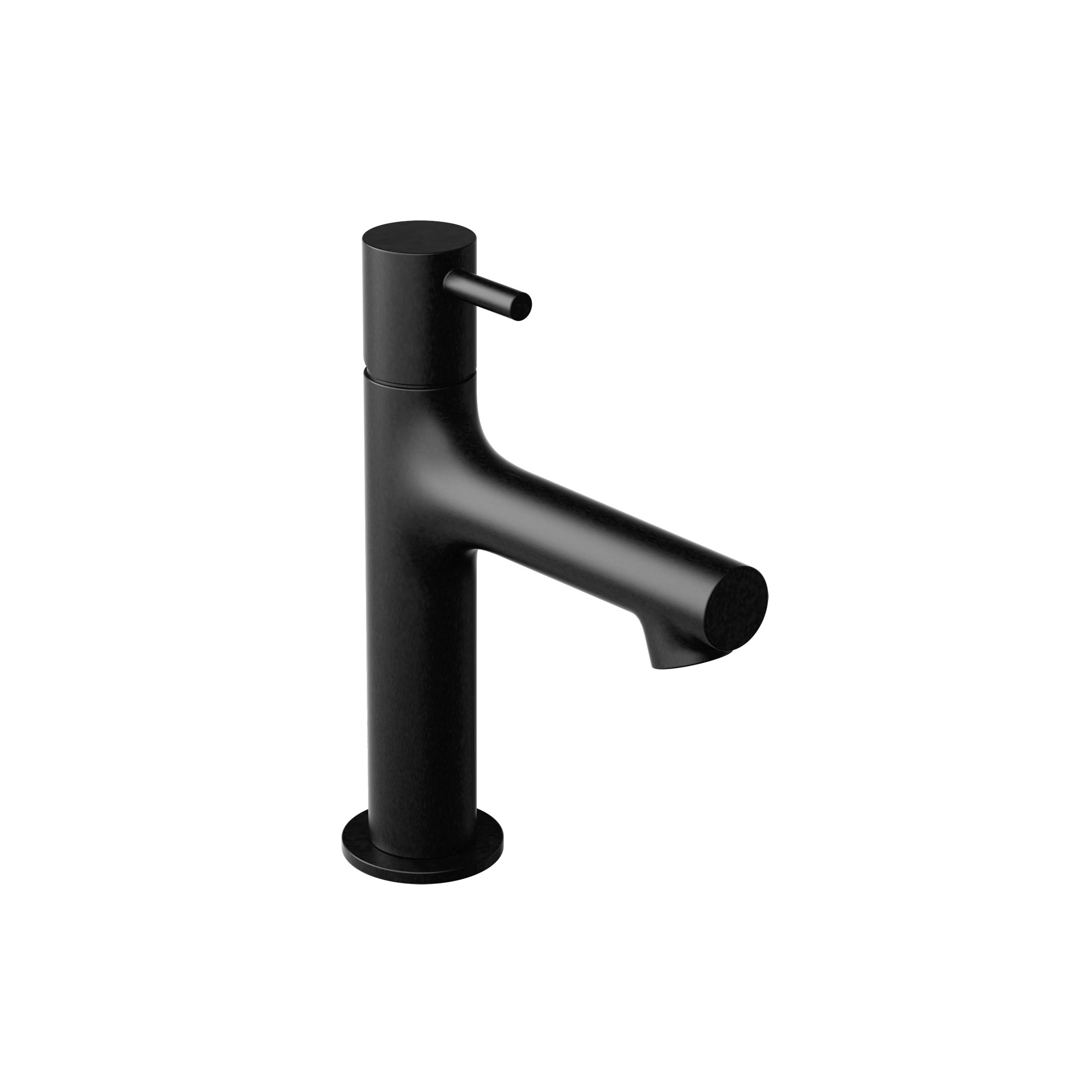 Single-lever mixer white Piccolo with drain set in matt black