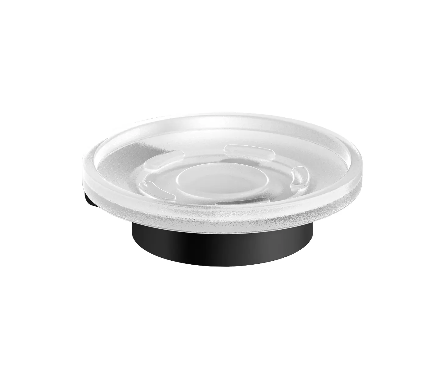 Vigour - Seifenhalter white mit satinierter Seifenschale rund schwarz matt