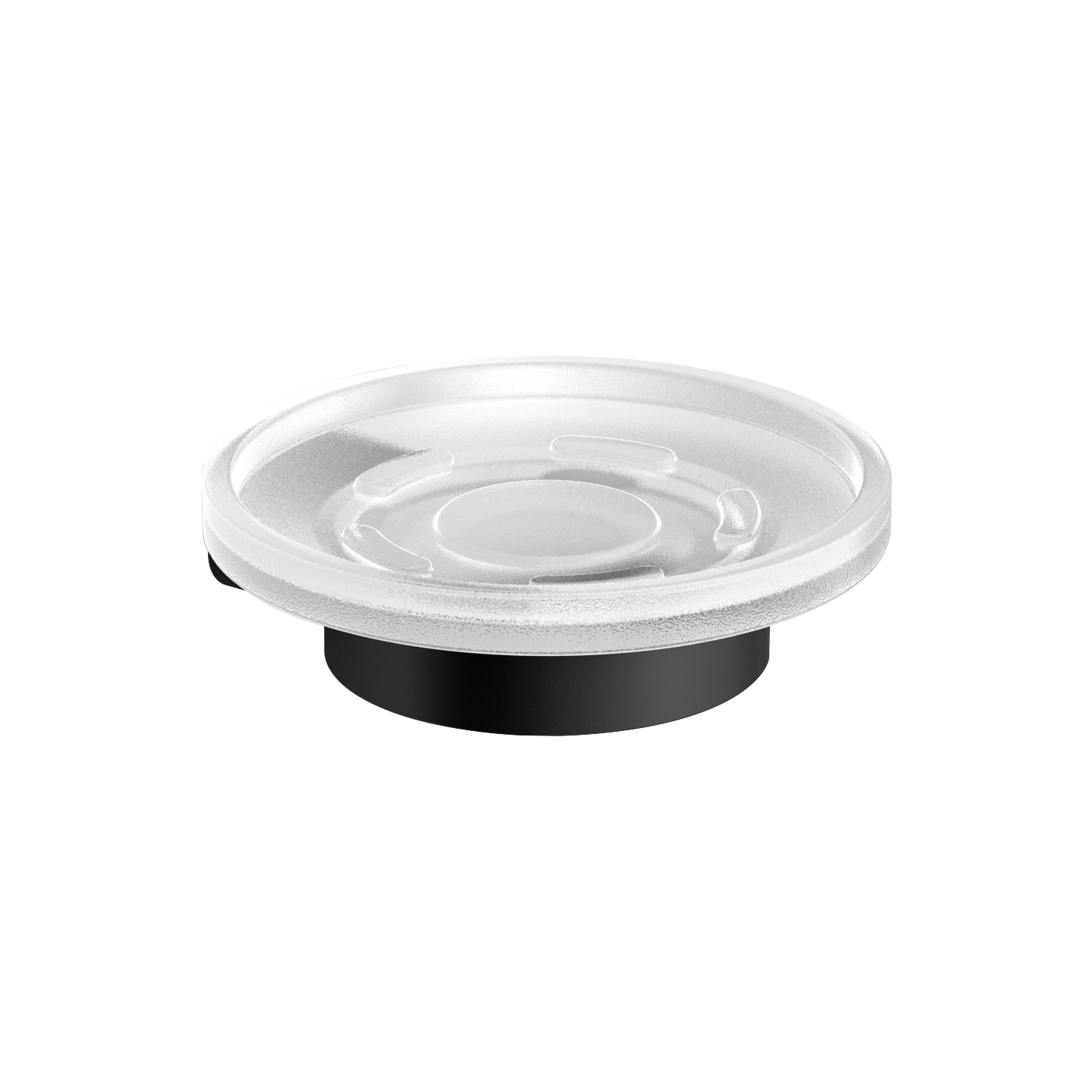Soap holder white with satin-finished soap dish round black