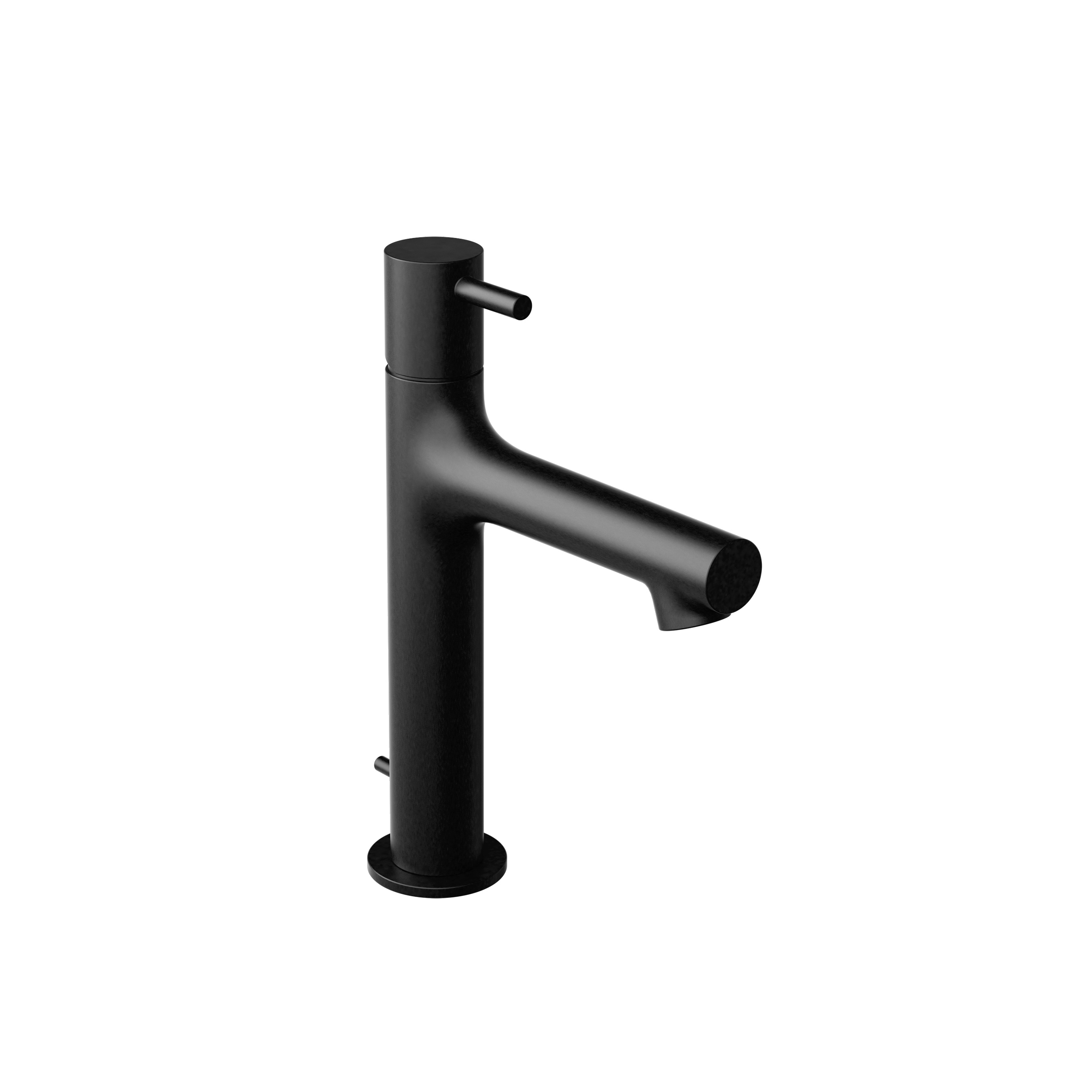 Single-lever basin mixer white with drain set in matt black