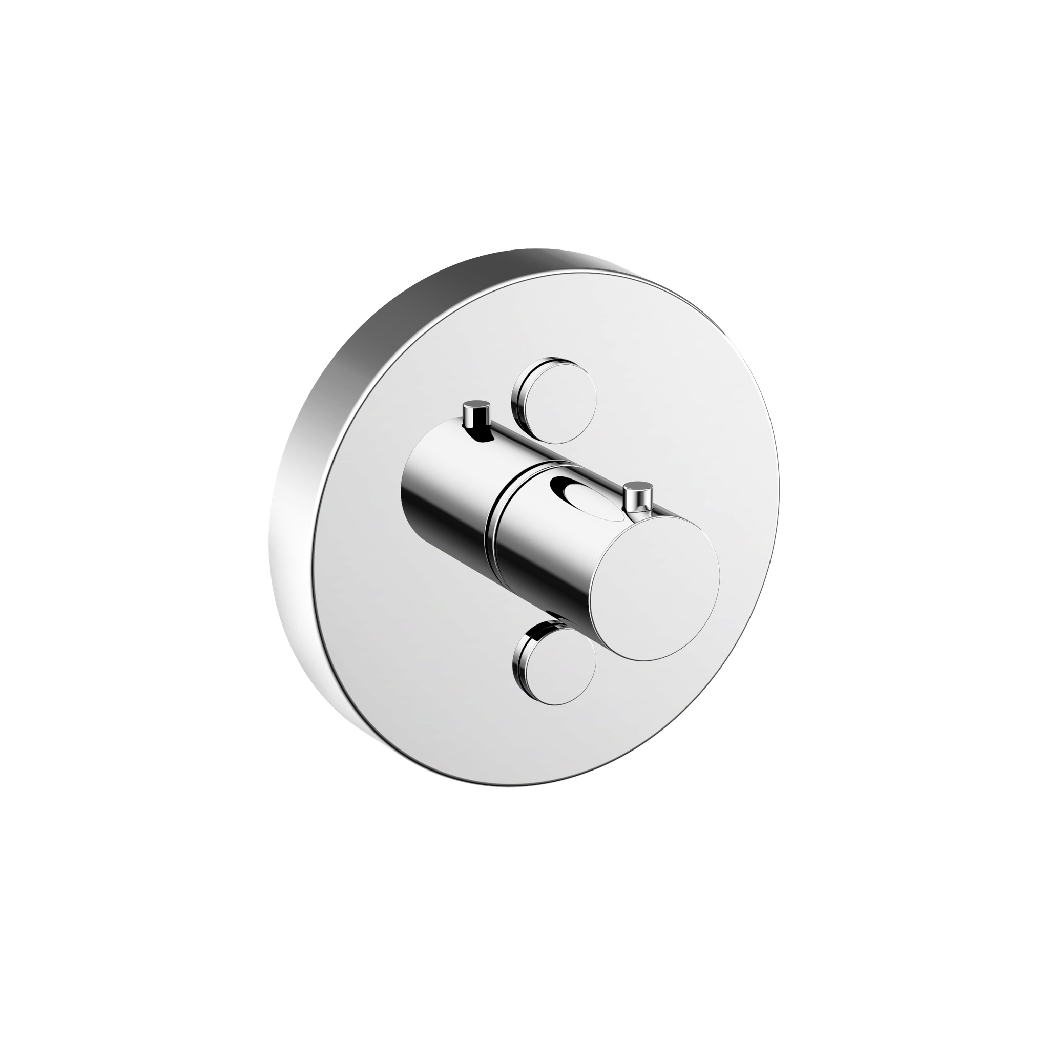 Colour set thermostat white TipTec with chrome-plated diverter