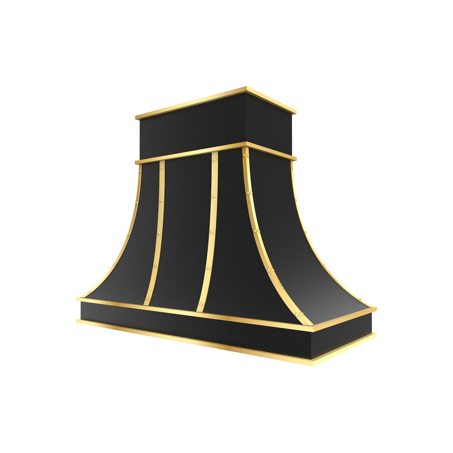 Afficher le produit Black And Brass Range Hood Mary Lou Island du fabricant AMORETTI BROTHERS
