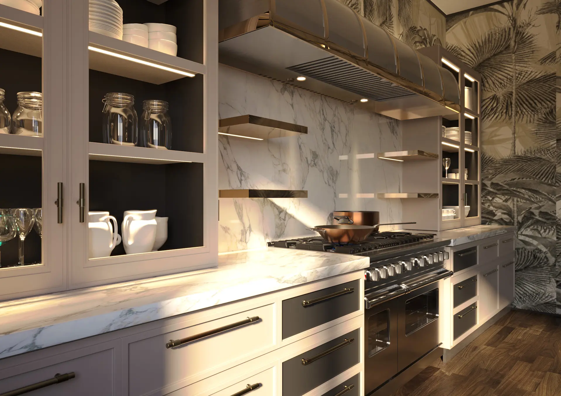 AMORETTI BROTHERS - Brass And Steel Range Hood - Winston