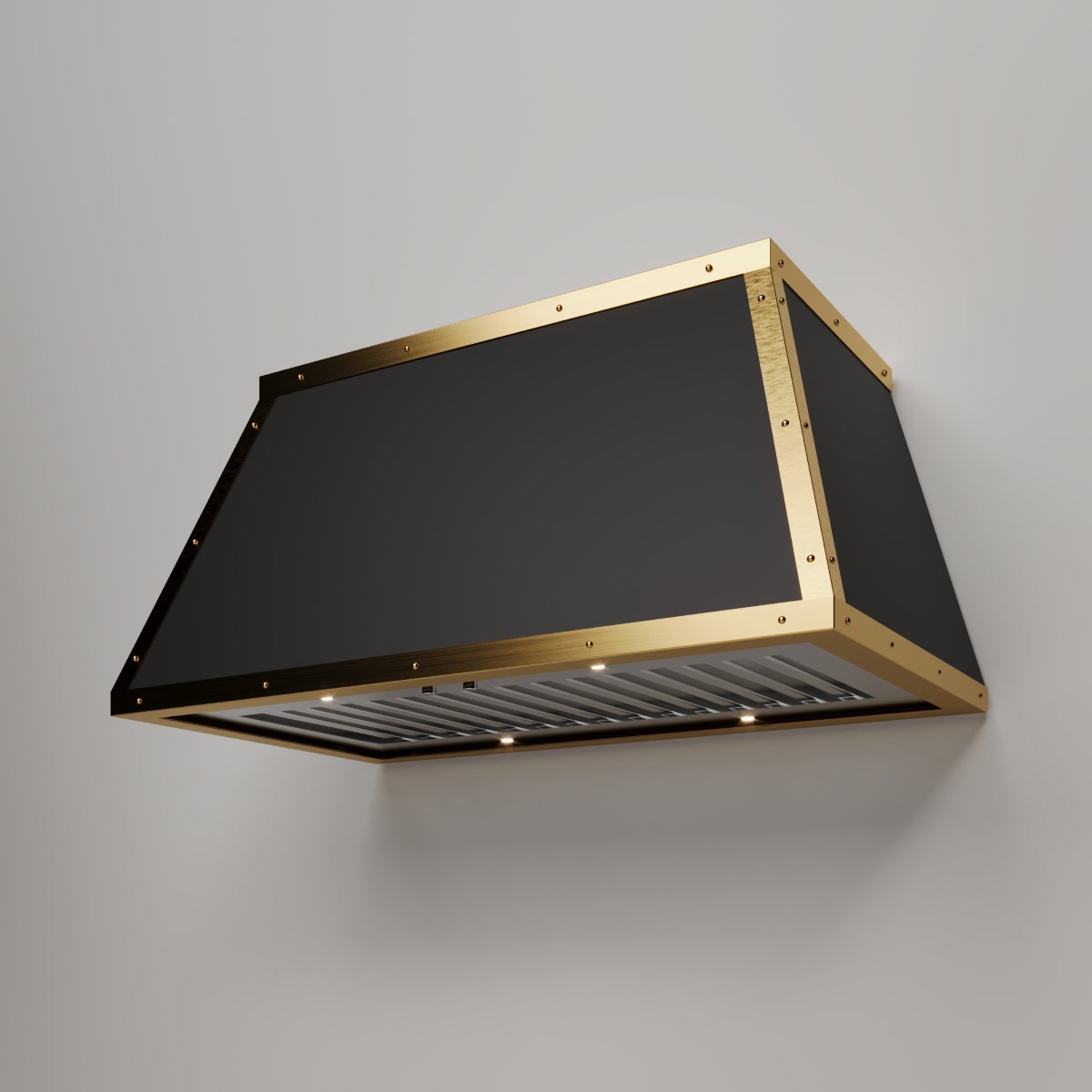 Display product Range Hood Black And Brass - Aspen from manufacturer AMORETTI BROTHERS