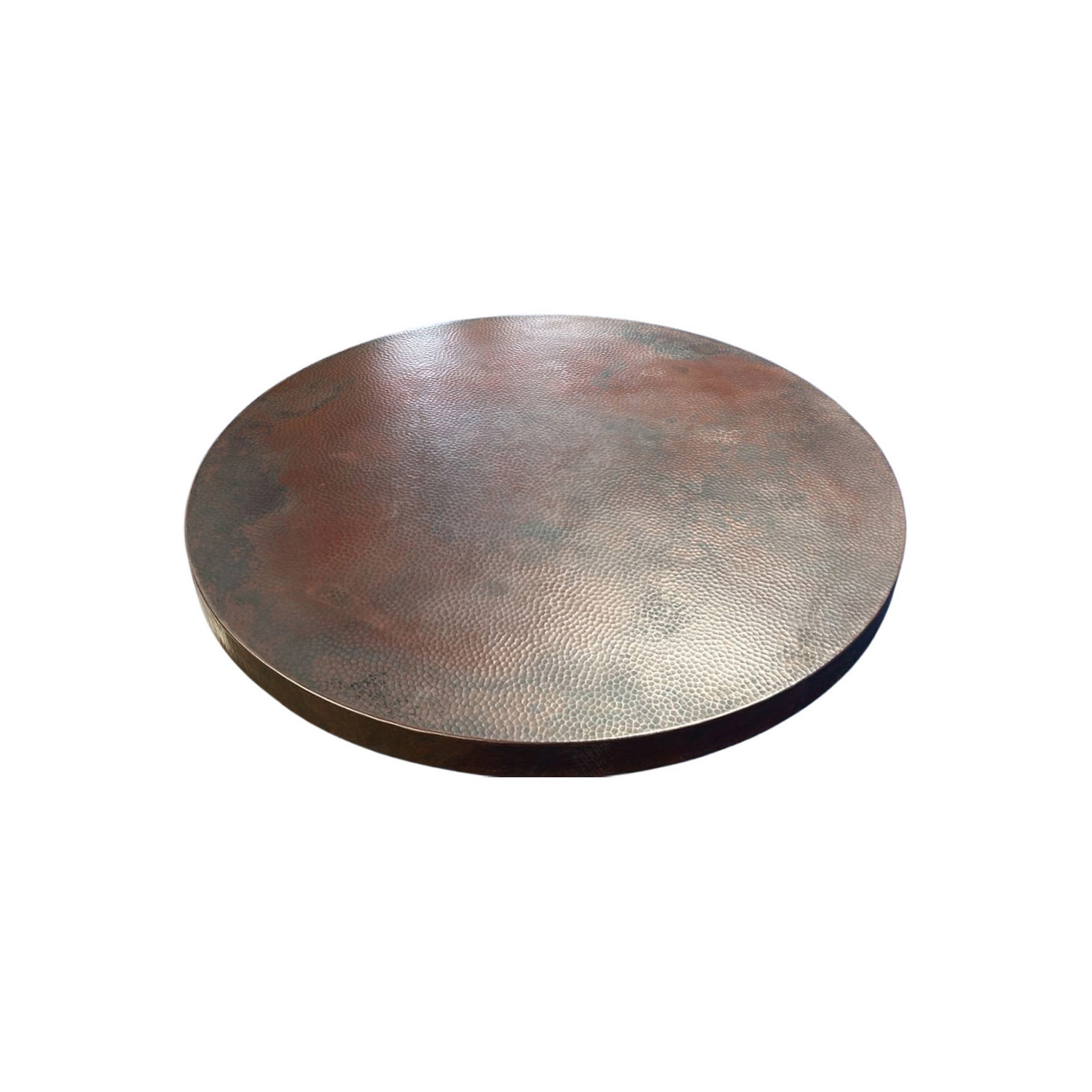 Round Tabletop - Dark Patina - Handcrafted Hammered Copper