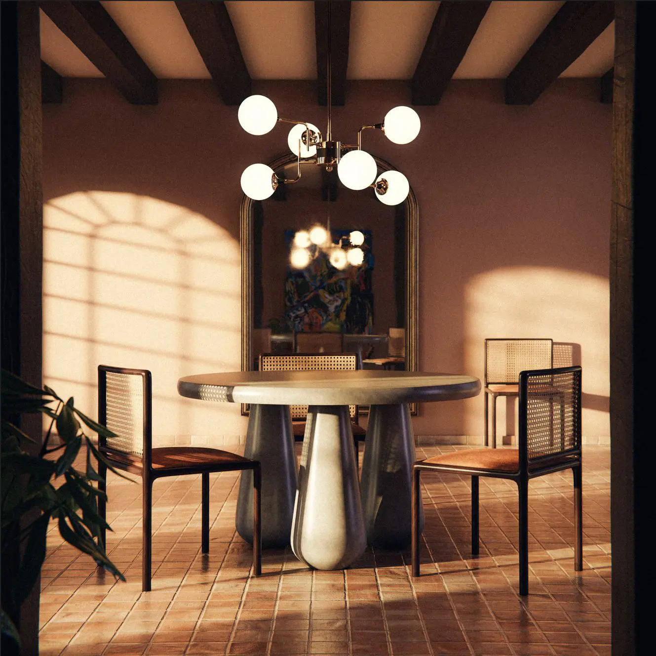 Dusty deco - Round Dining Table Grey