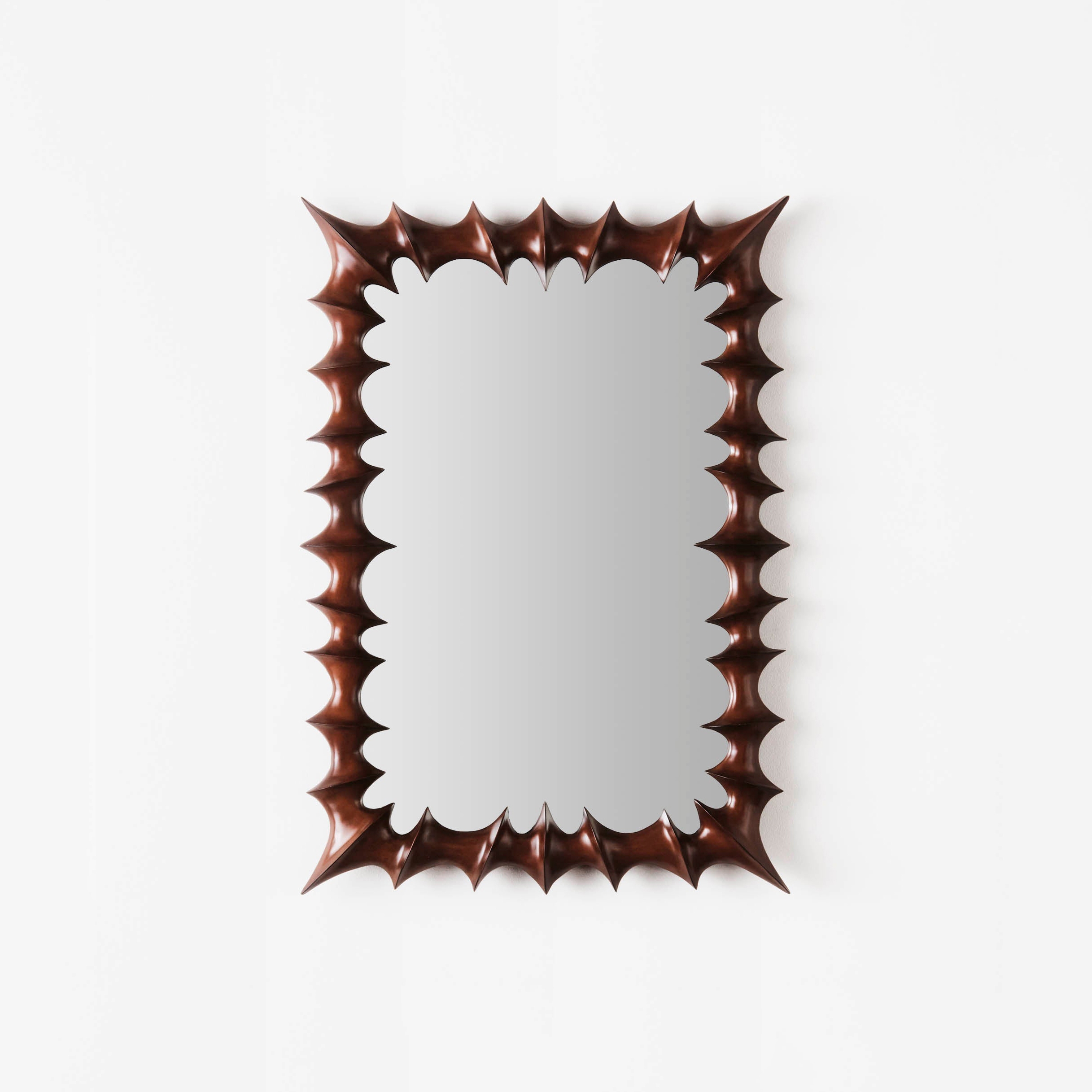 Brutalist Mirror Small Natural Wood