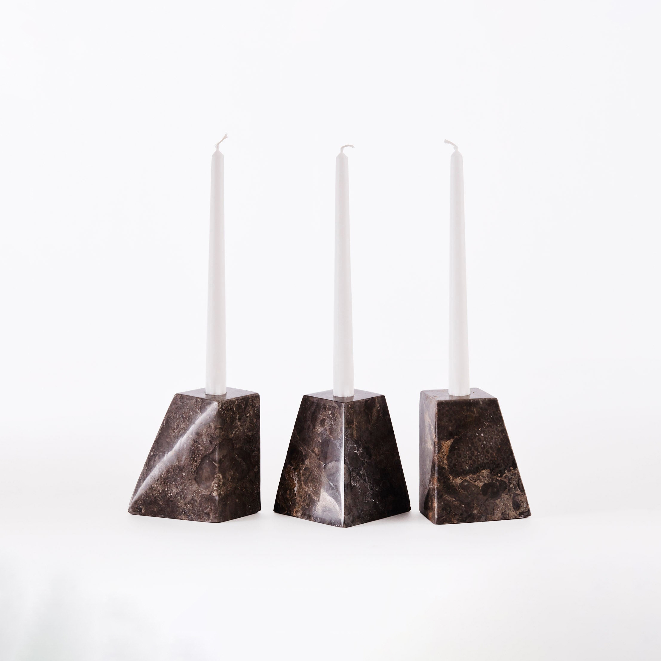 Display product Pyramid Candle Holders Grey from manufacturer Dusty deco