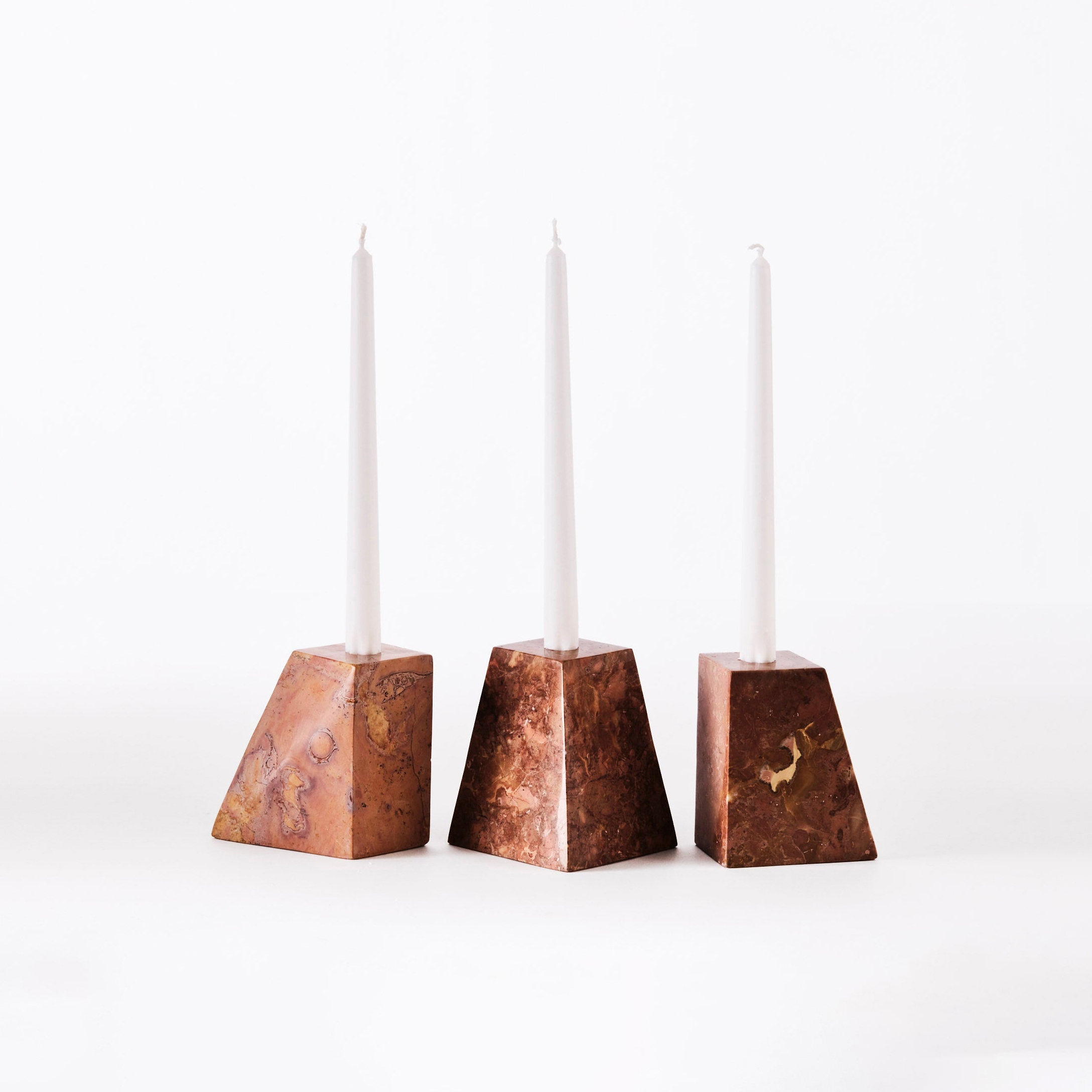 Pyramid Candle Holders Red
