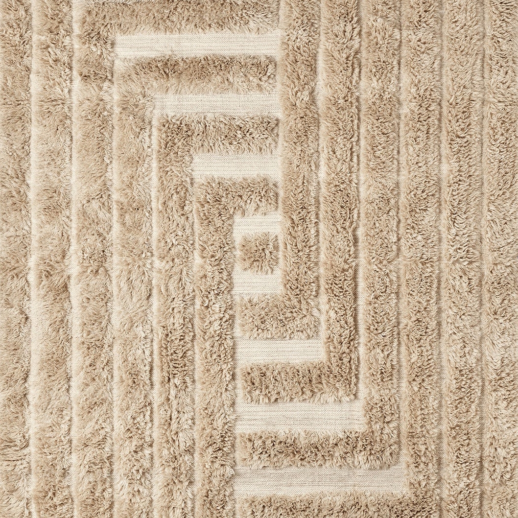 Shaggy Labyrinth Beige Rug | 250 x 350cm