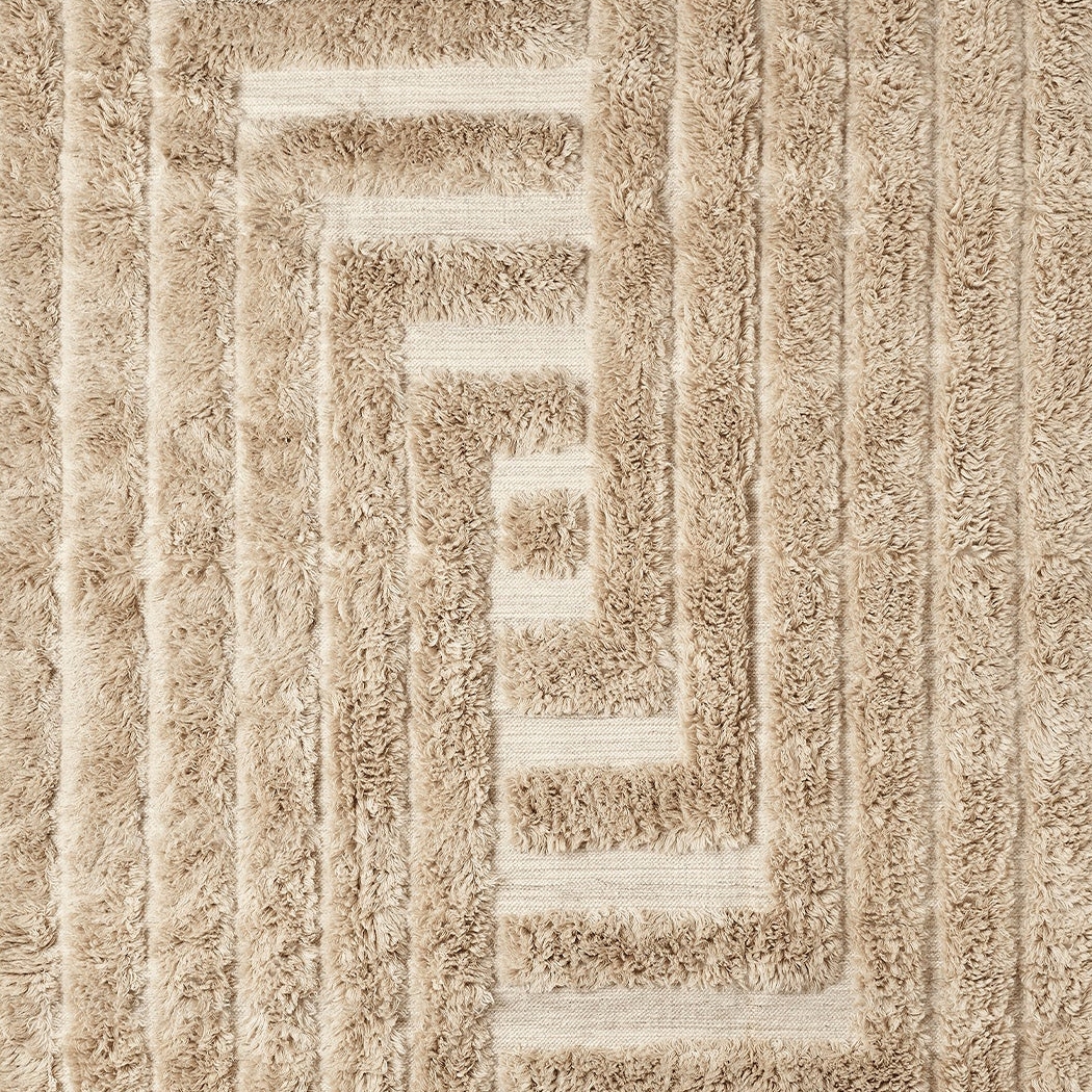 Shaggy Labyrinth Beige Rug | 300 x 400cm