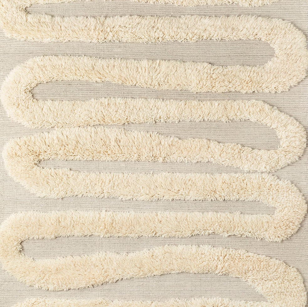 Display product Snake Rya Off White Rug | 200 x 300cm from manufacturer Dusty deco