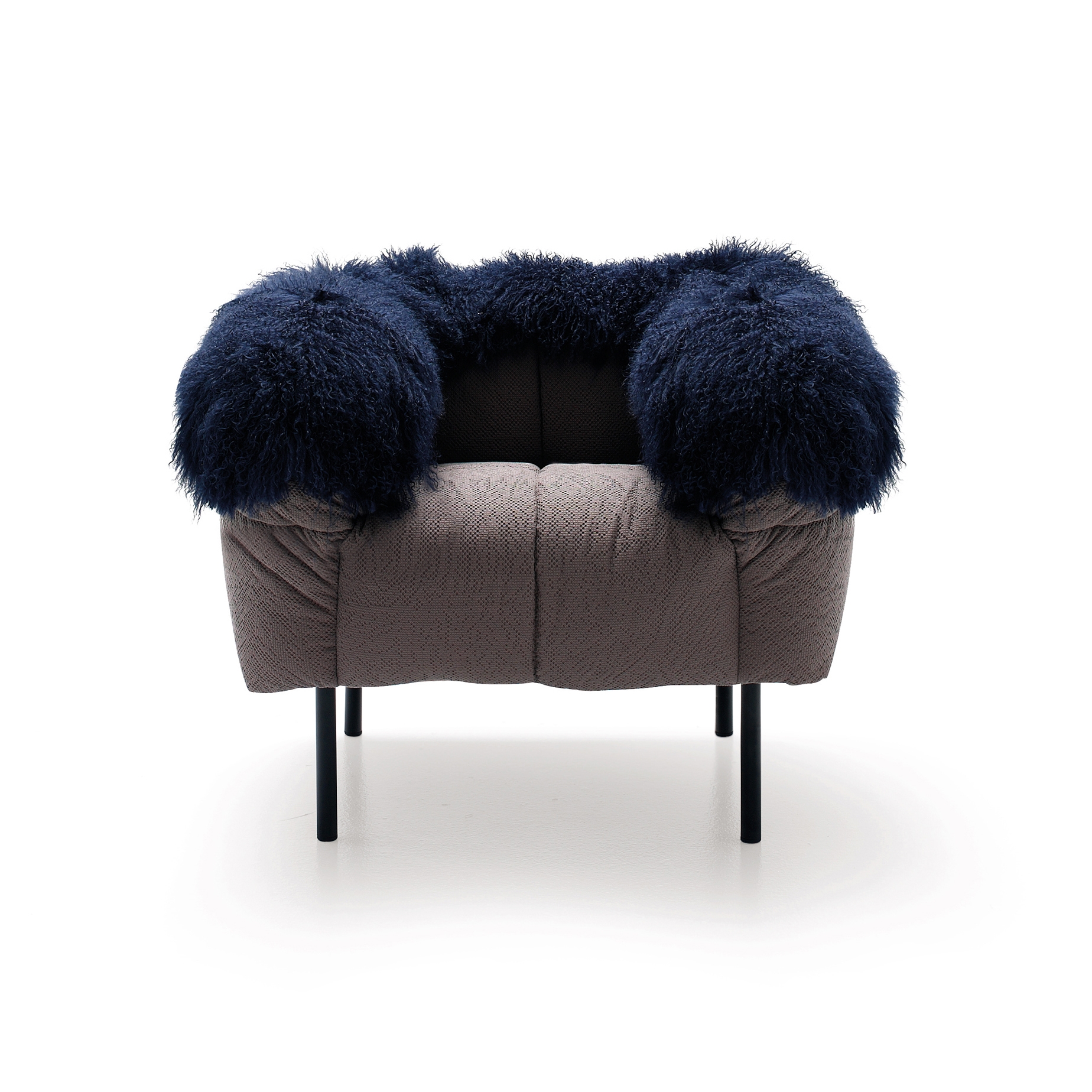 Pecorelle Poltrona - Versione con accessorio in pelliccia blu