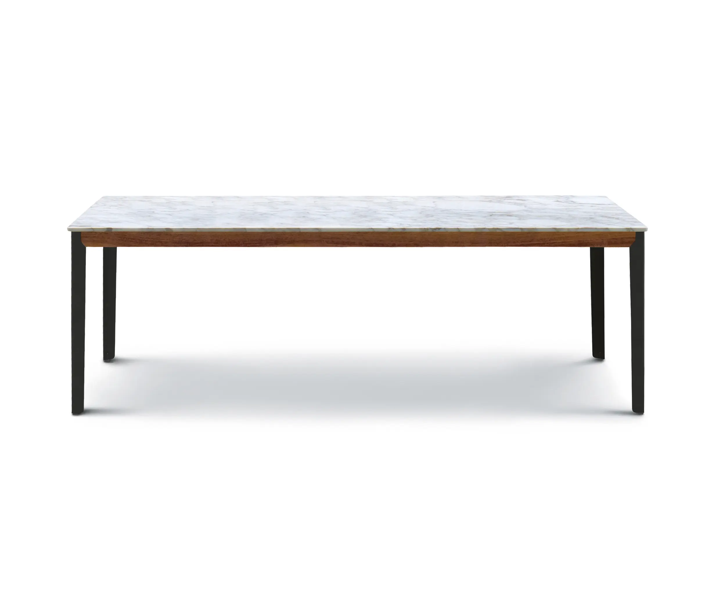 ARFLEX - Hug Table - Version with Carrara Marble Top and walnut Canaletto details