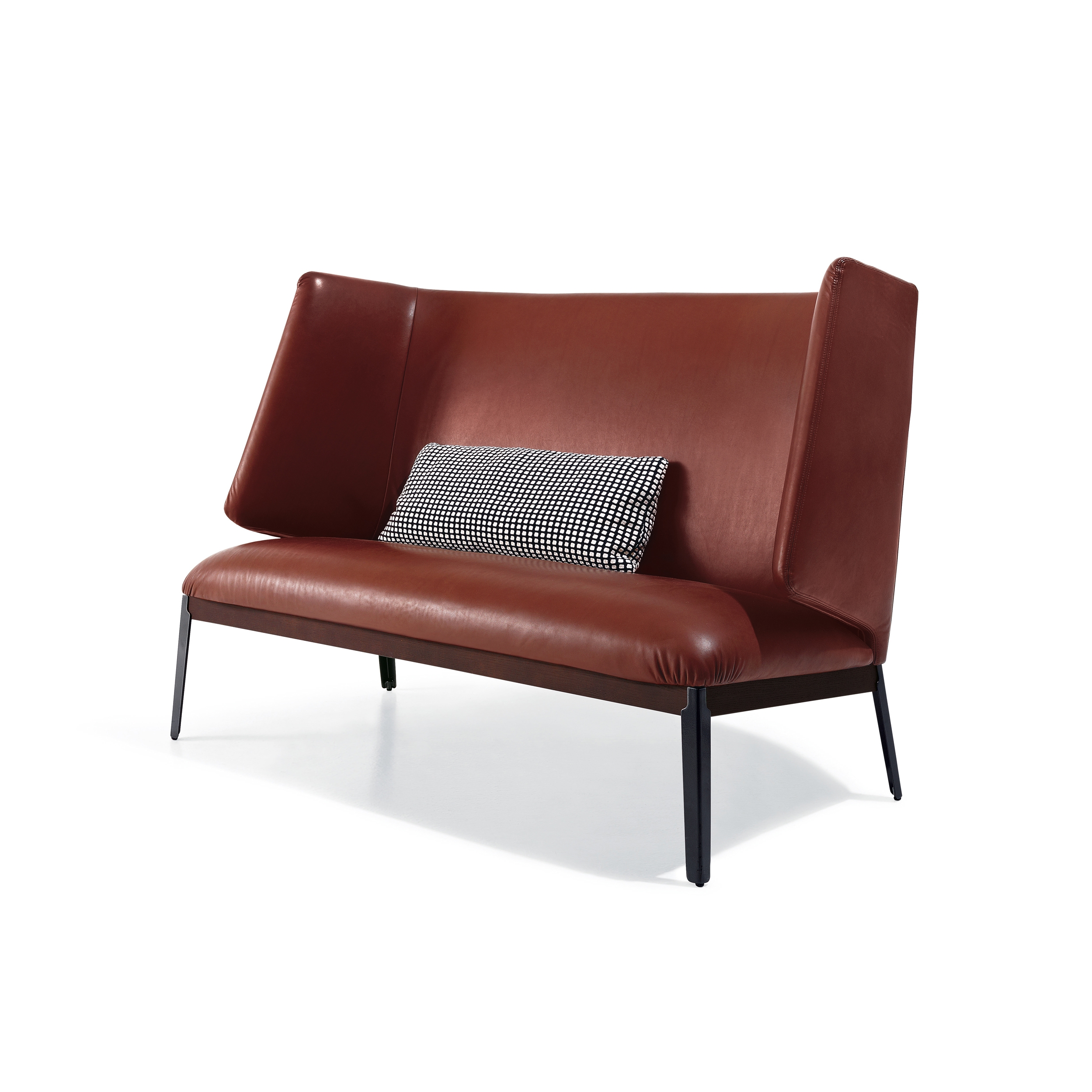 Produkt Hug Love Seat - Version aus Leder mit hoher Rückenlehne und Schokoladenprofilen des Herstellers ARFLEX anzeigen