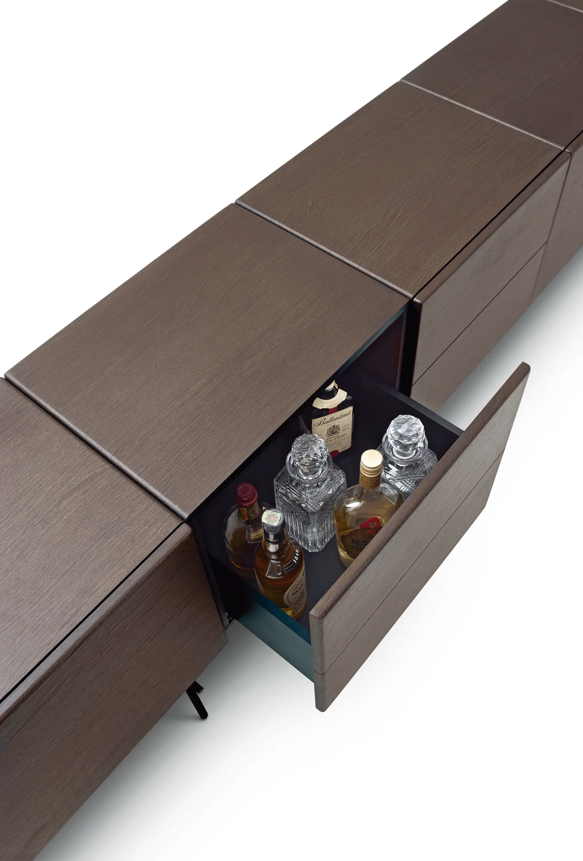 ARFLEX - Rubycon Sideboard - Version with 5 chocolate lacquered cubes