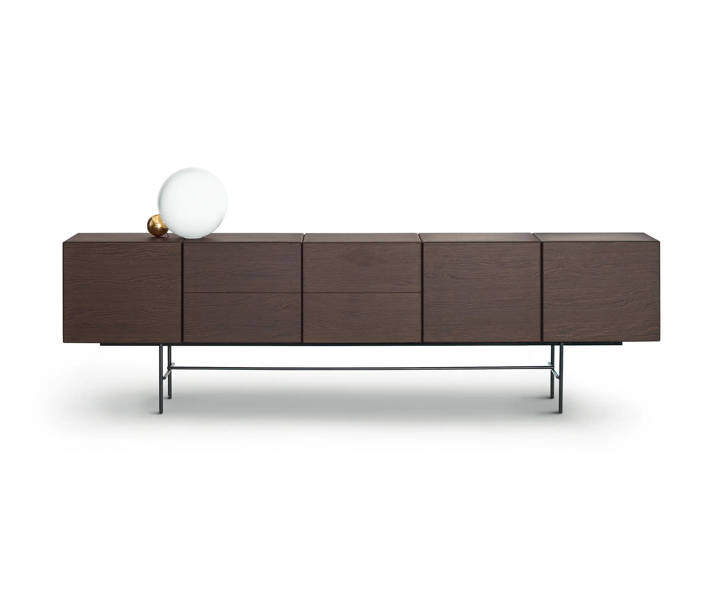 ARFLEX - Rubycon Sideboard - Version with 5 chocolate lacquered cubes