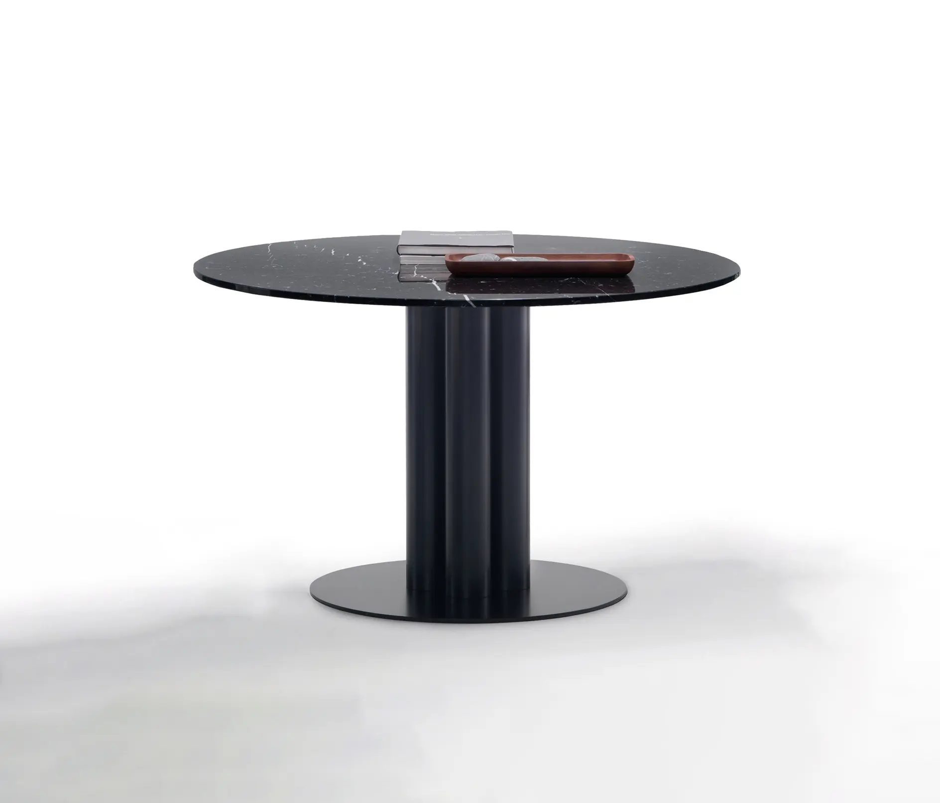 ARFLEX - Goya Table D. 120 H. 72.5 cm - Square Version with Marquinia Marble Top