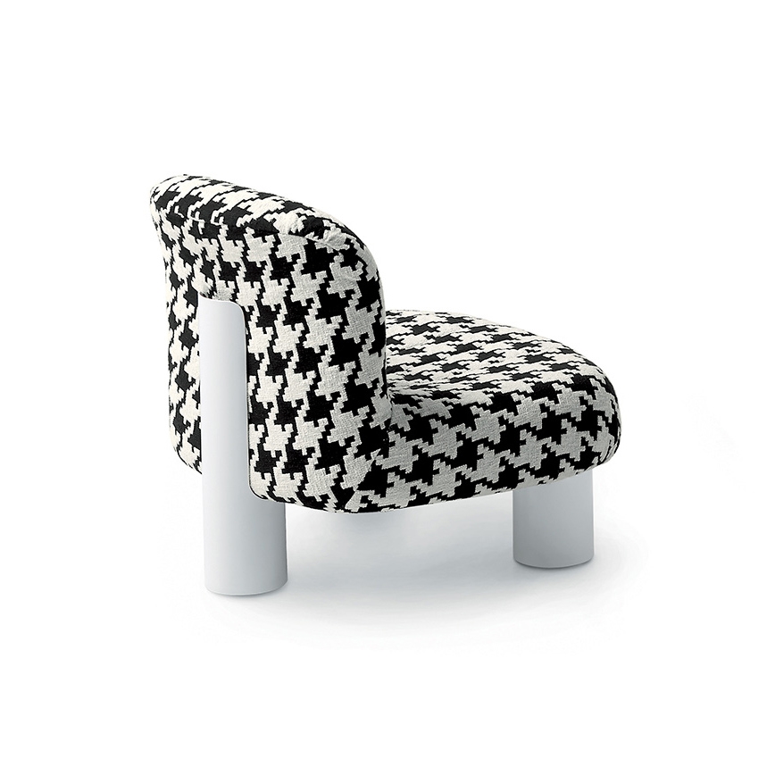 Botolo Armchair - Low Version with white lacquered base