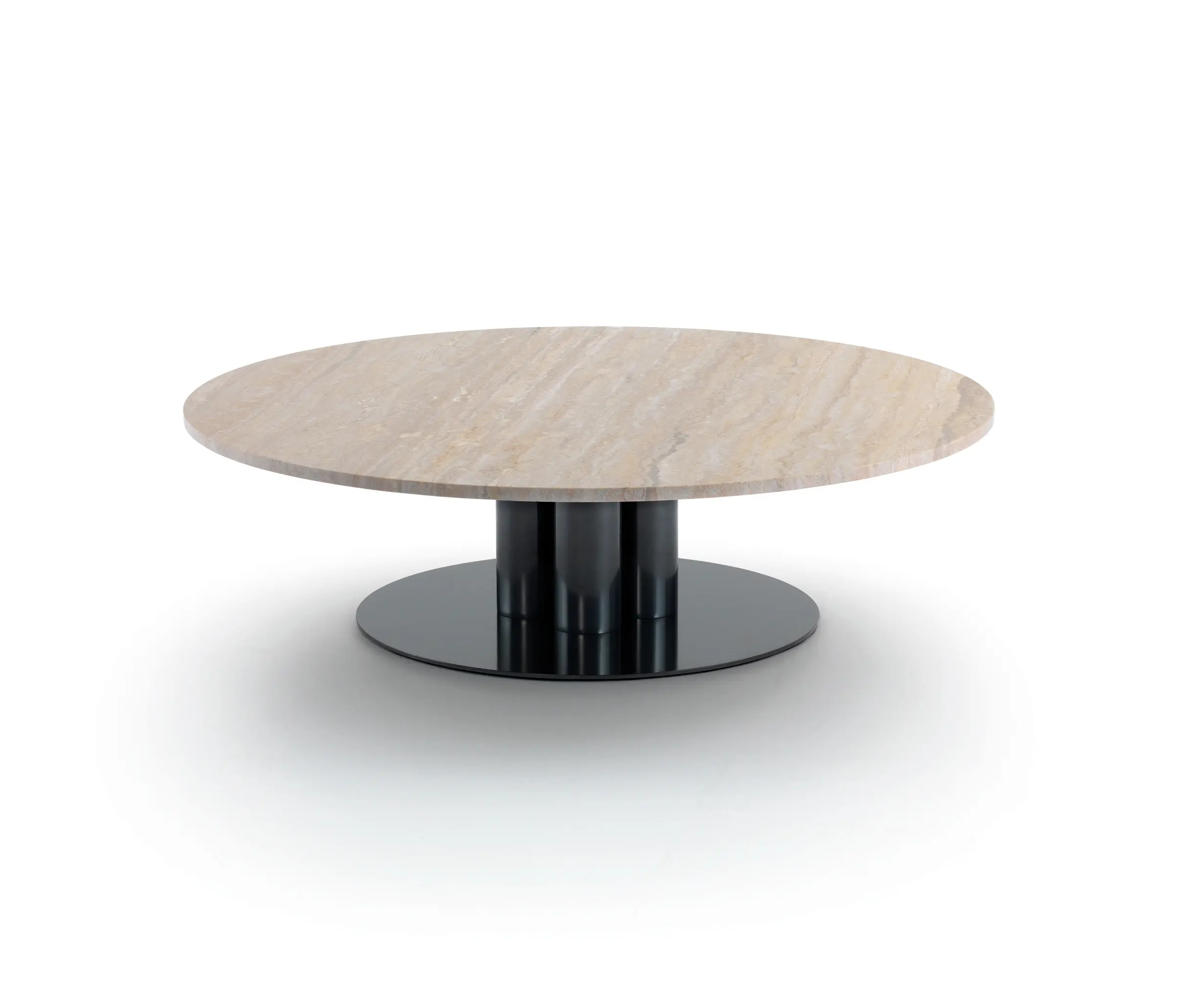 ARFLEX - Goya Small Table D. 120 H.34 cm - Round Version with Travertino romano Top