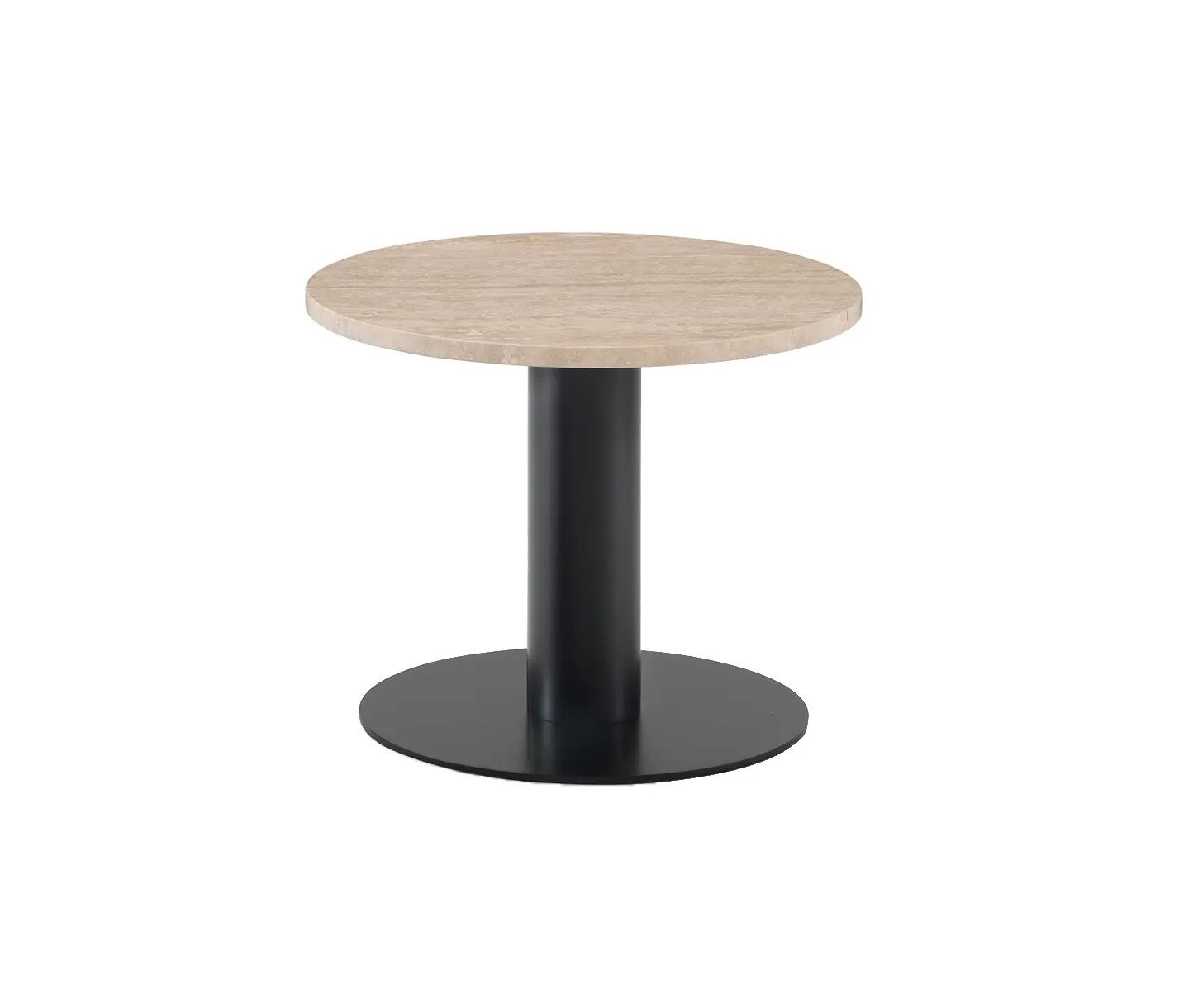 ARFLEX - Goya Small table D. 50 H. 40 cm - Round version with Travertino romano Top