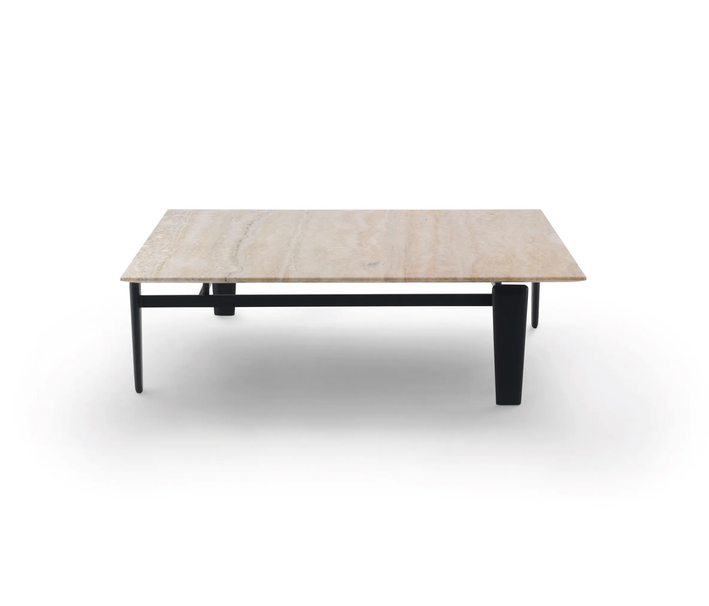 ARFLEX - Tablet Beistelltisch 109x109 - Quadratische Version mit Tischplatte aus Travertino romano