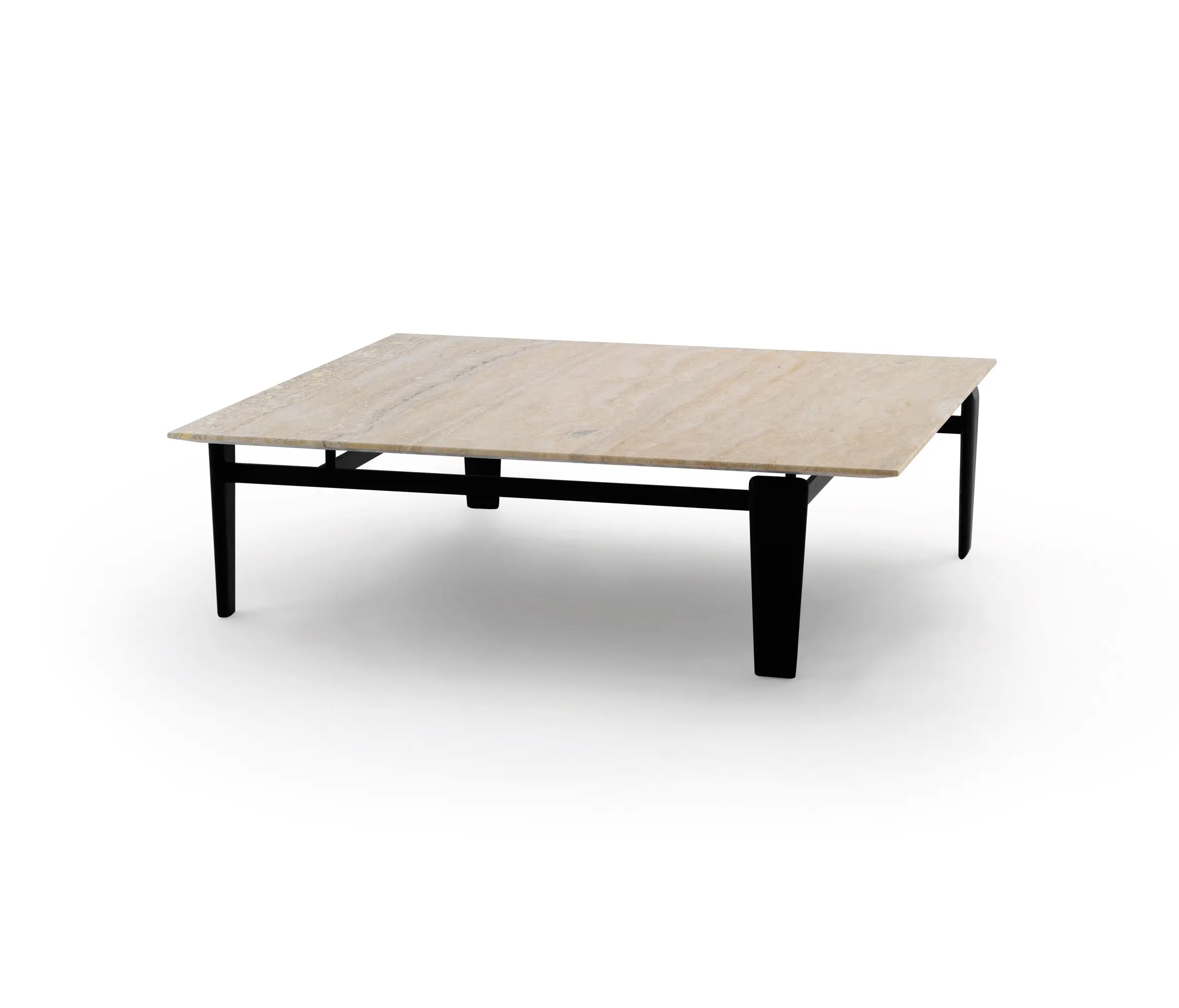 ARFLEX - Tablet Beistelltisch 109x109 - Quadratische Version mit Tischplatte aus Travertino romano