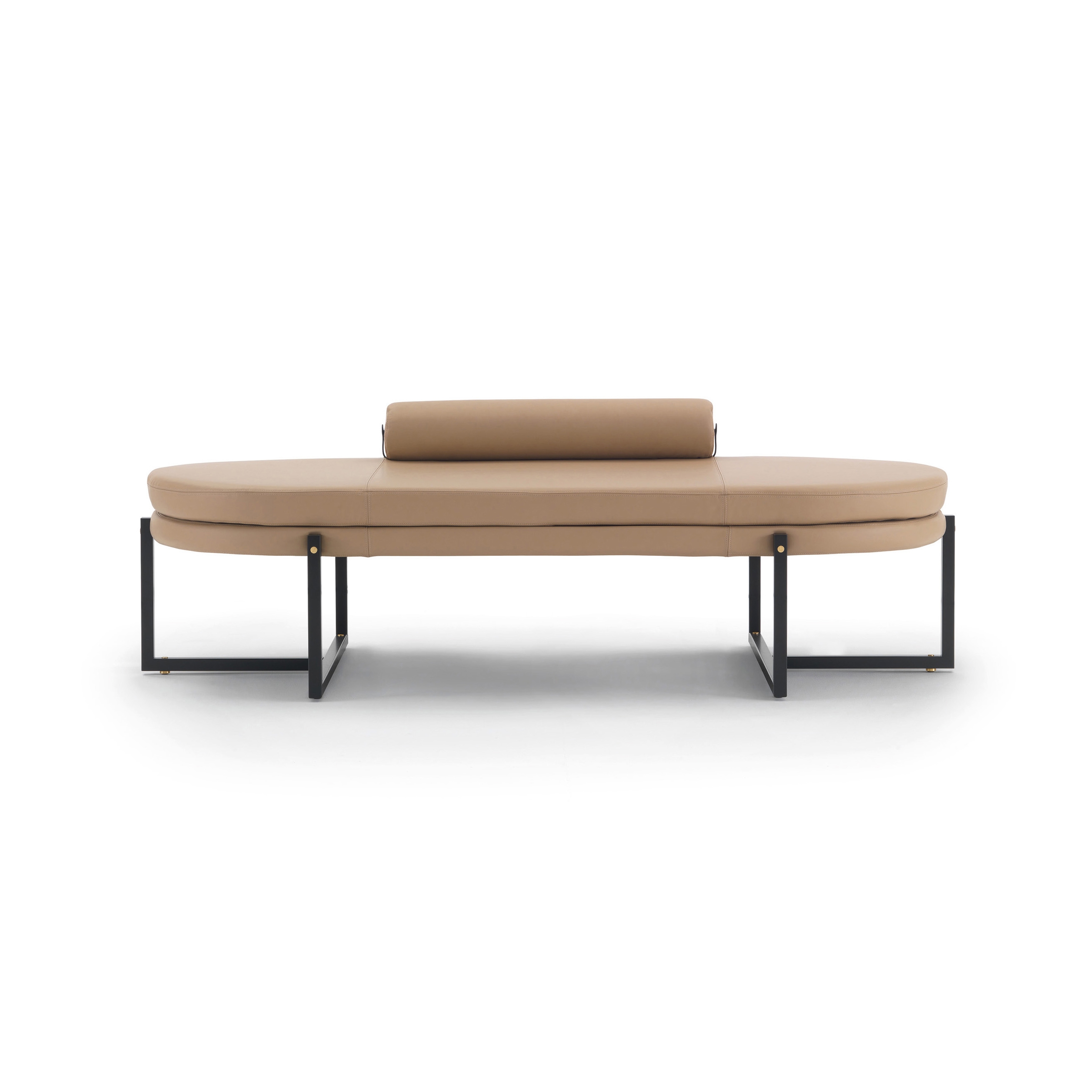 Sigmund Daybed - Version aus Leder mit Rollkissen