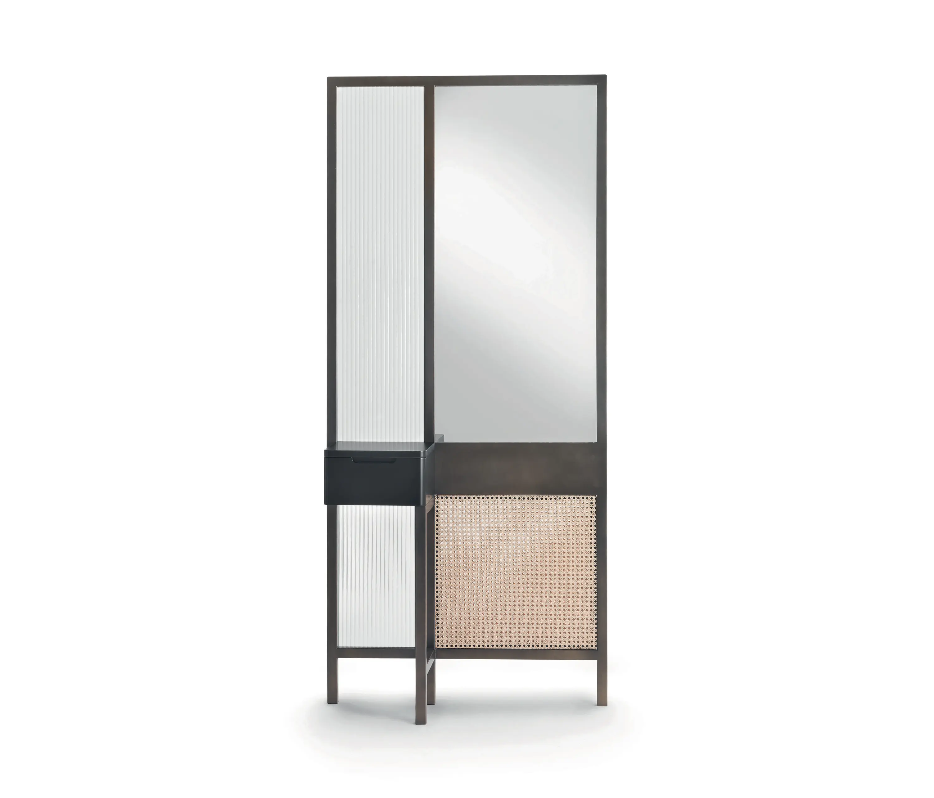ARFLEX - Threshold Mirror Cabinet - High Version with black lacquered drawer