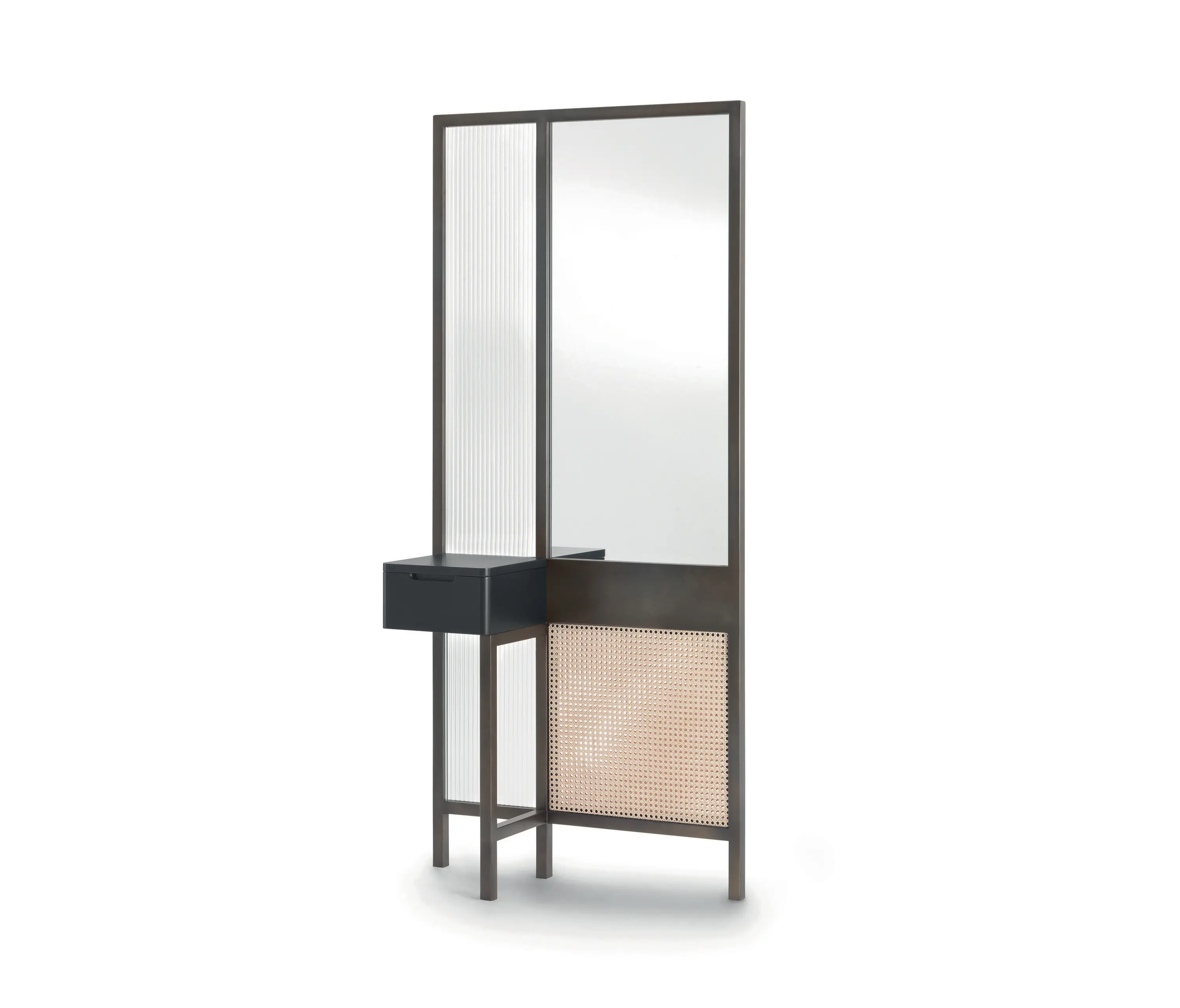 ARFLEX - Threshold Mirror Cabinet - High Version with black lacquered drawer