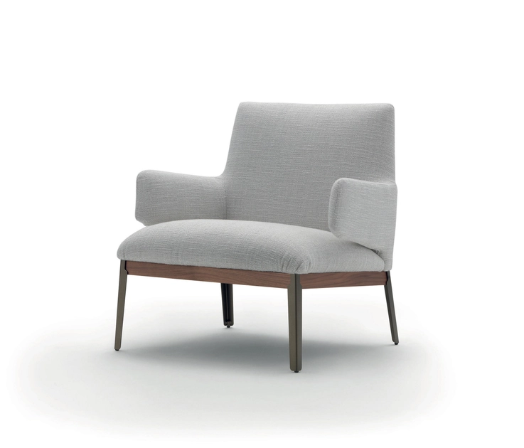 HUG ARMCHAIR - LOW BACKREST VERSION WITH WALNUT CANALETTO DETAILS ...