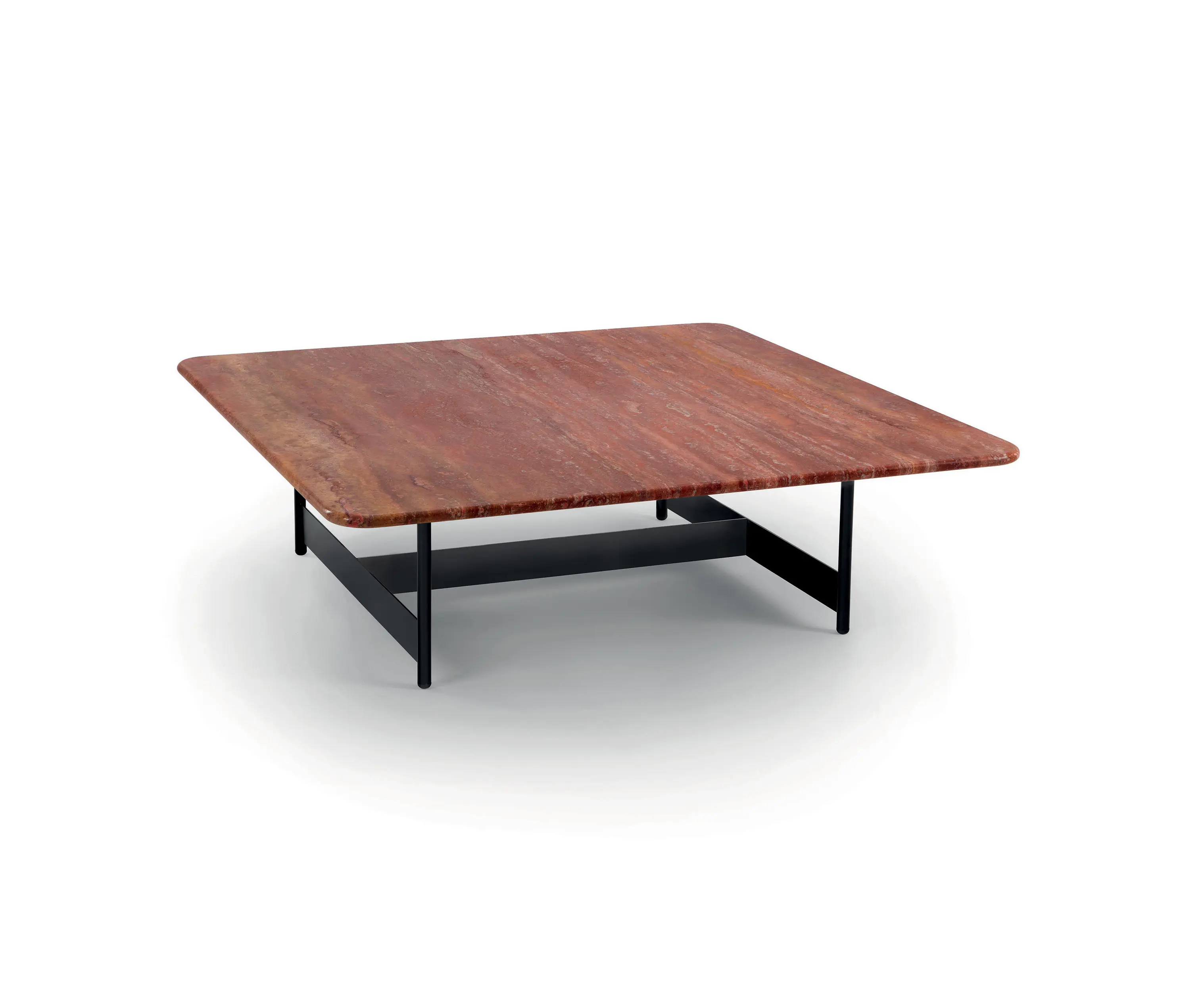 ARFLEX - Tokio Small table 106x106 - Version with Travertino rosso Top