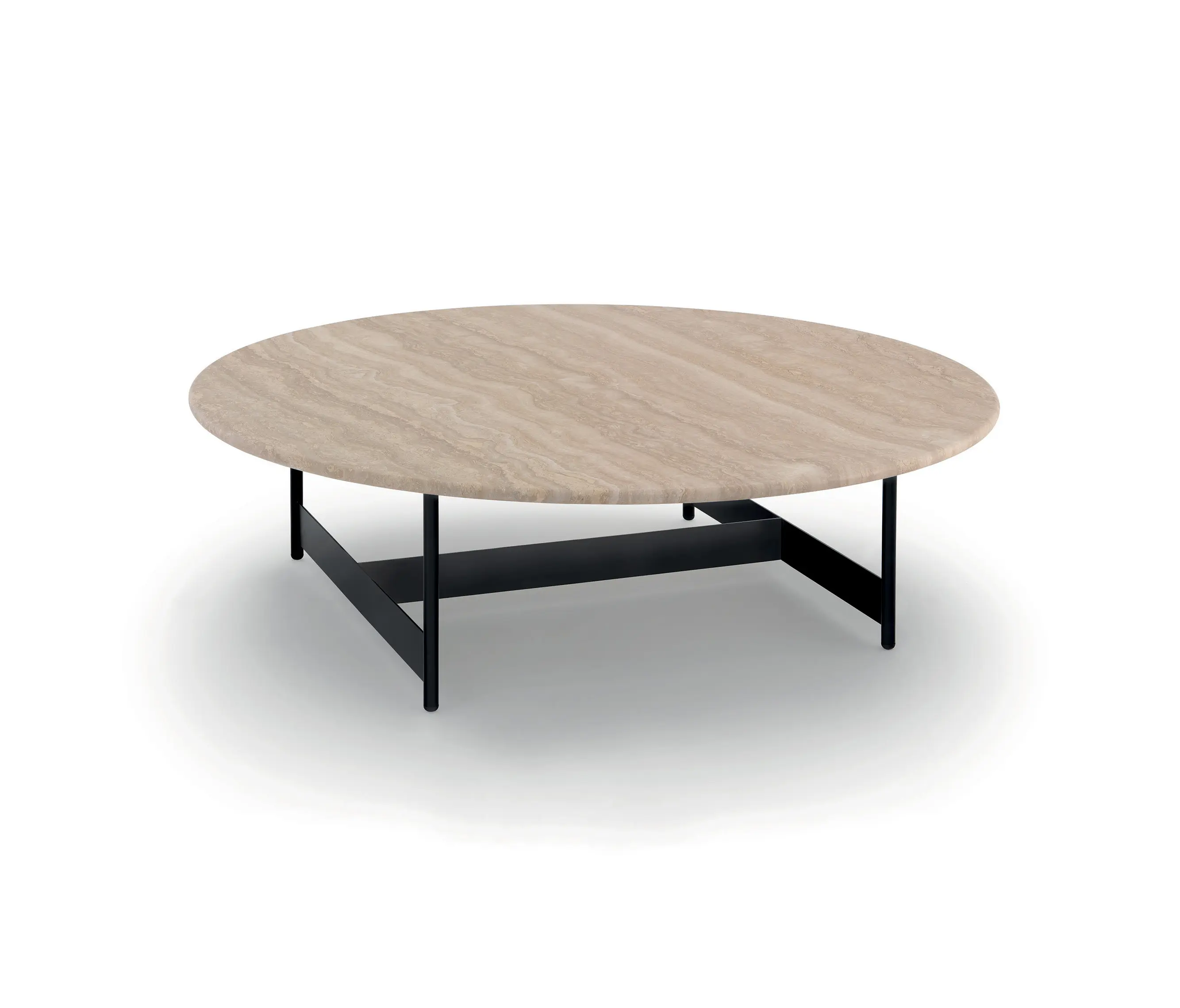 ARFLEX - Tokio Small table ⌀ 120 - Version with Travertino romano Top