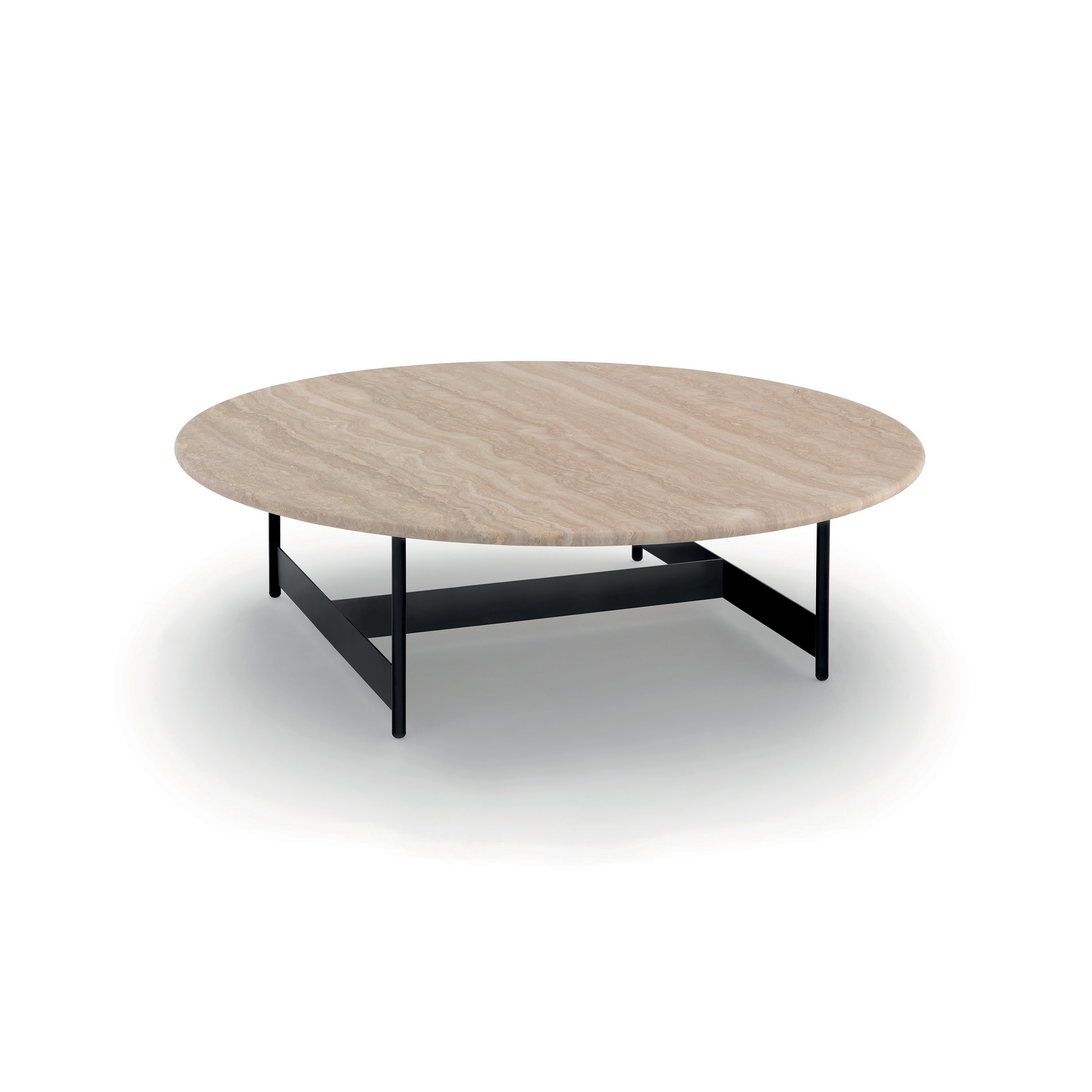 Display product Tokio Small table ⌀ 120 - Version with Travertino romano Top from manufacturer ARFLEX