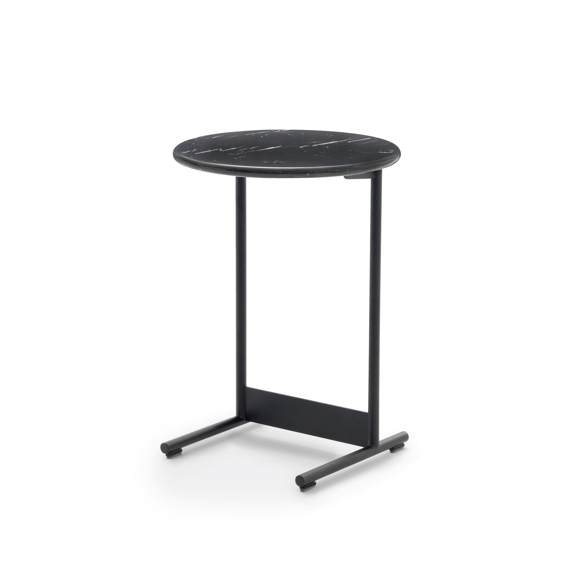 Tokio Service ⌀ 40 - Version with Marquinia Top and black lacquered metal Structure