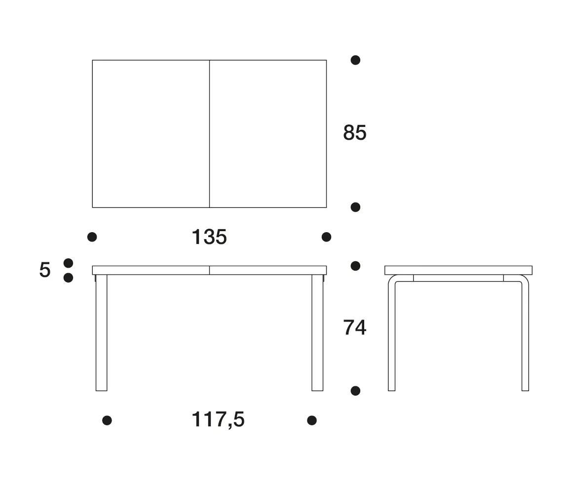 Artek - Aalto table extendable 97