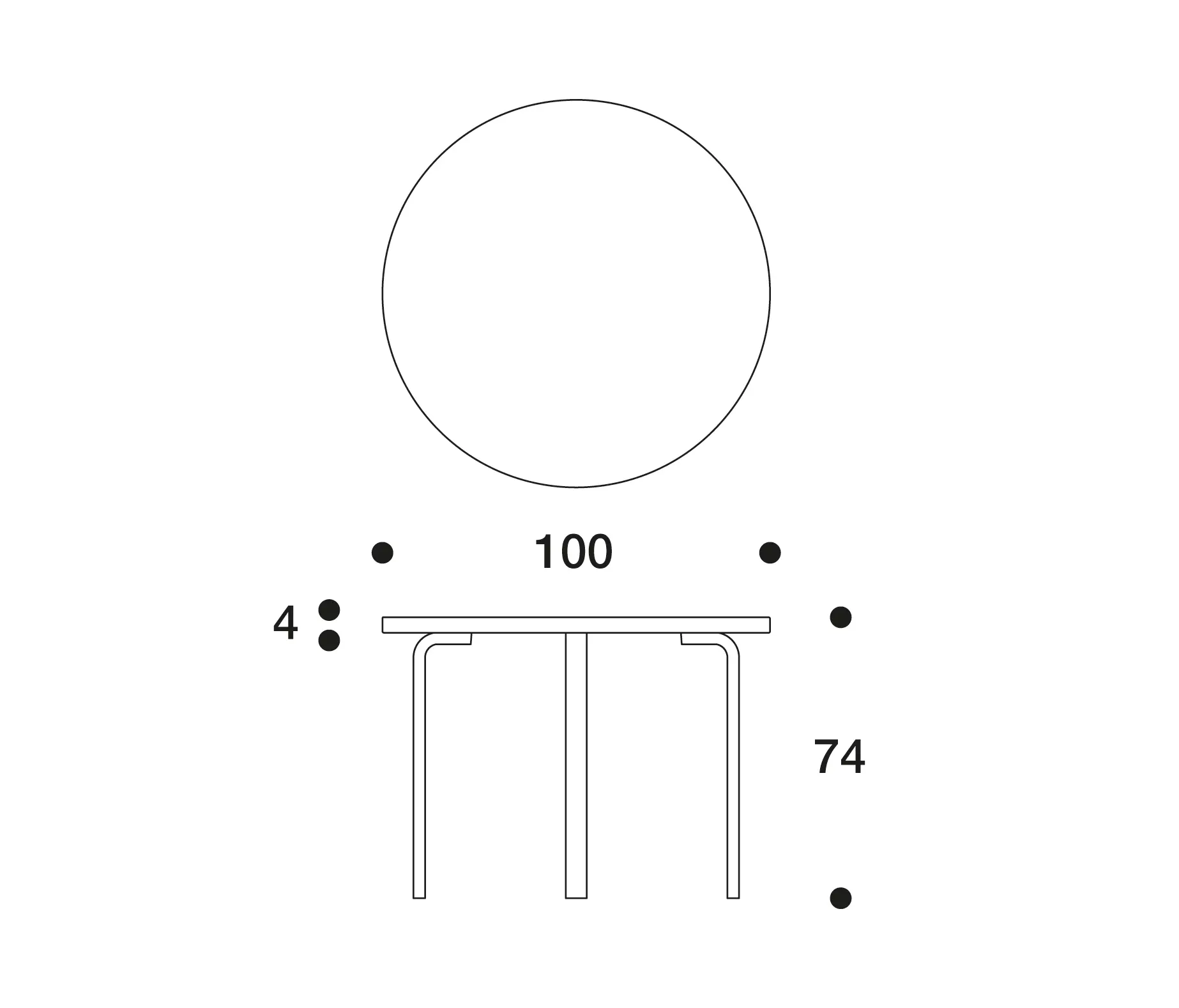 Artek - Aalto table round 90A