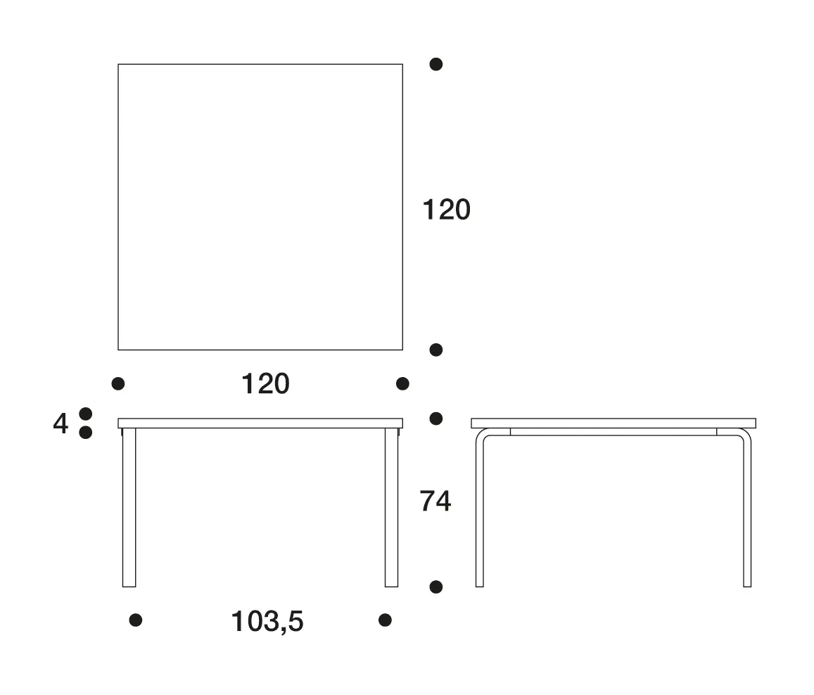 Artek - Aalto table square 84