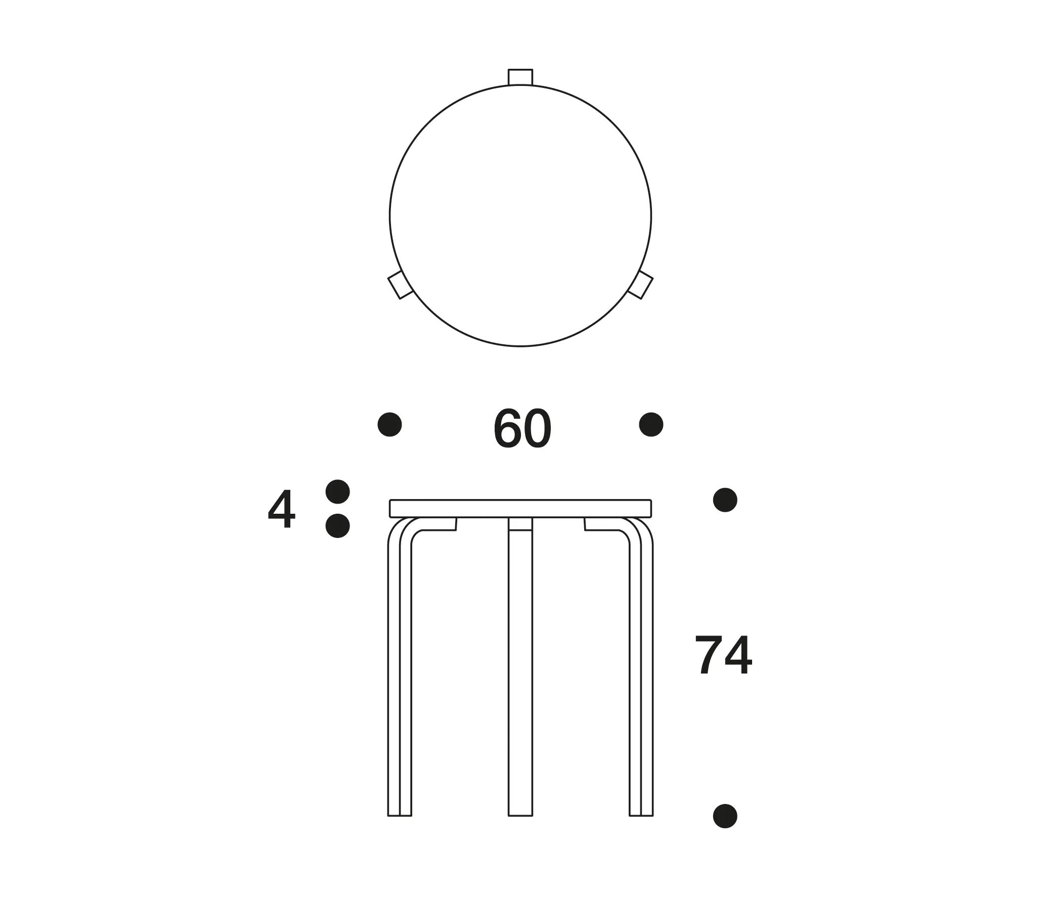 Artek - Aalto table round 90C