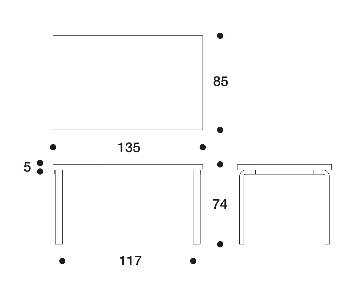 Artek - Aalto table rectangular 82B