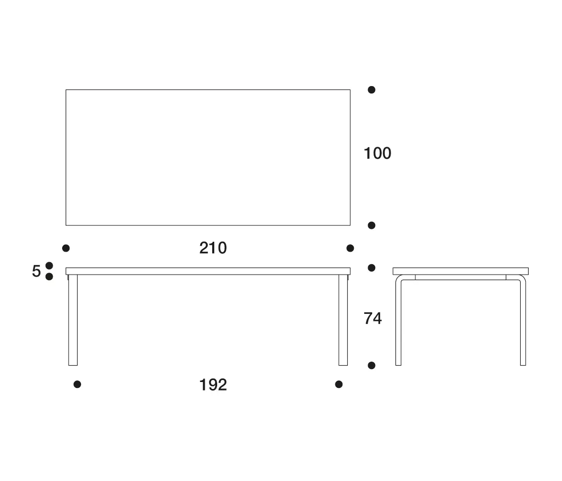 Artek - Aalto table rectangular 86