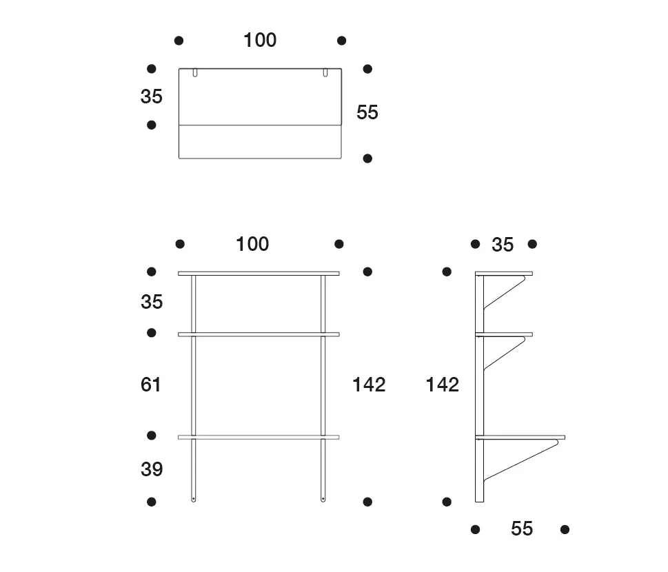 Artek - Kaari Wall Shelf with Desk REB013