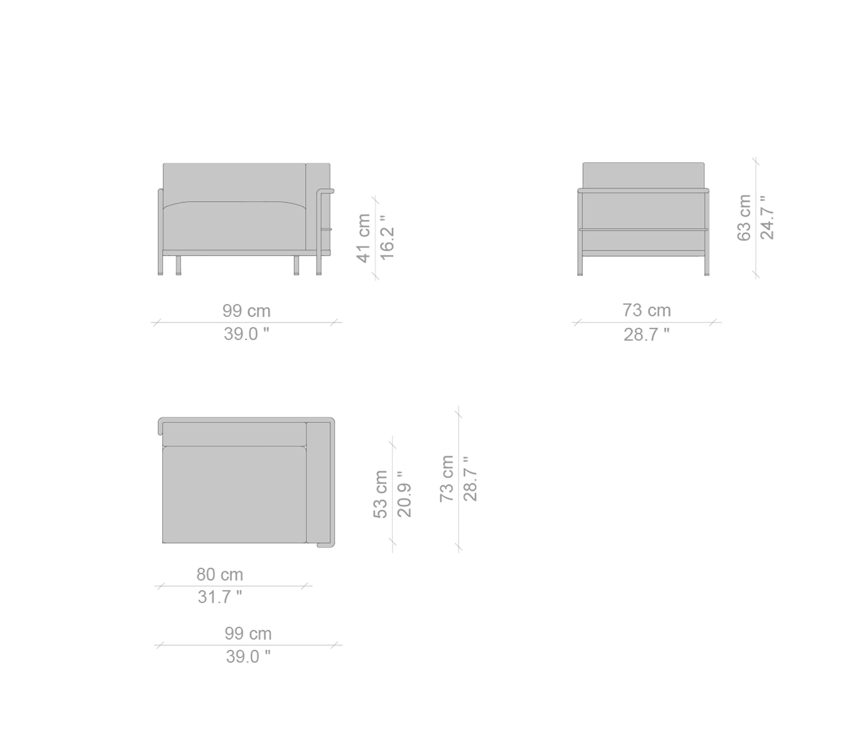Cassina - 3 Fauteuil Grand Confort, grand modèle, méridienne