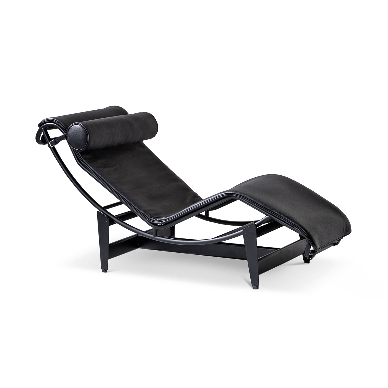 4 Chaise longue à réglage continu, noire, durable